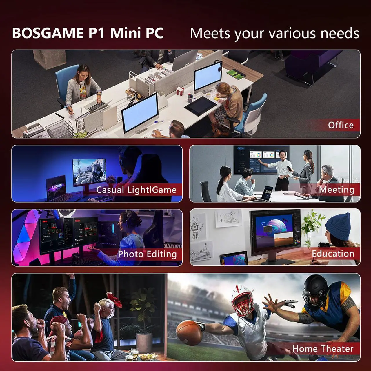 Alt view image 6 of 7 - Ryzen Mini PC Windows 11 Pro, AMD Ryzen 7 5700U 32GB RAM 512 M.2 SSD Micro Computers, Mini Gaming PC 4K Triple Display/Dual HDMI/WiFi 6/Gaming/Office/Home