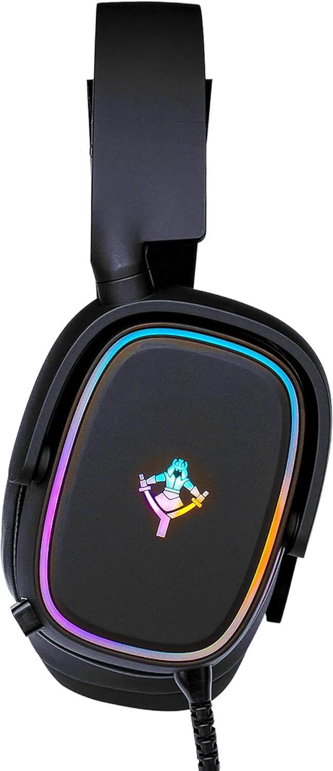 Alt view image 5 of 6 - YEYIAN Proud Stereo Gaming RGB Headset Mic, Noise Cancelling Over Ear Microphone Headphones, Bass Surround, Soft Earmuffs, Compatible with PS4 Xbox One PS5 Controller PC Laptop Games, Black