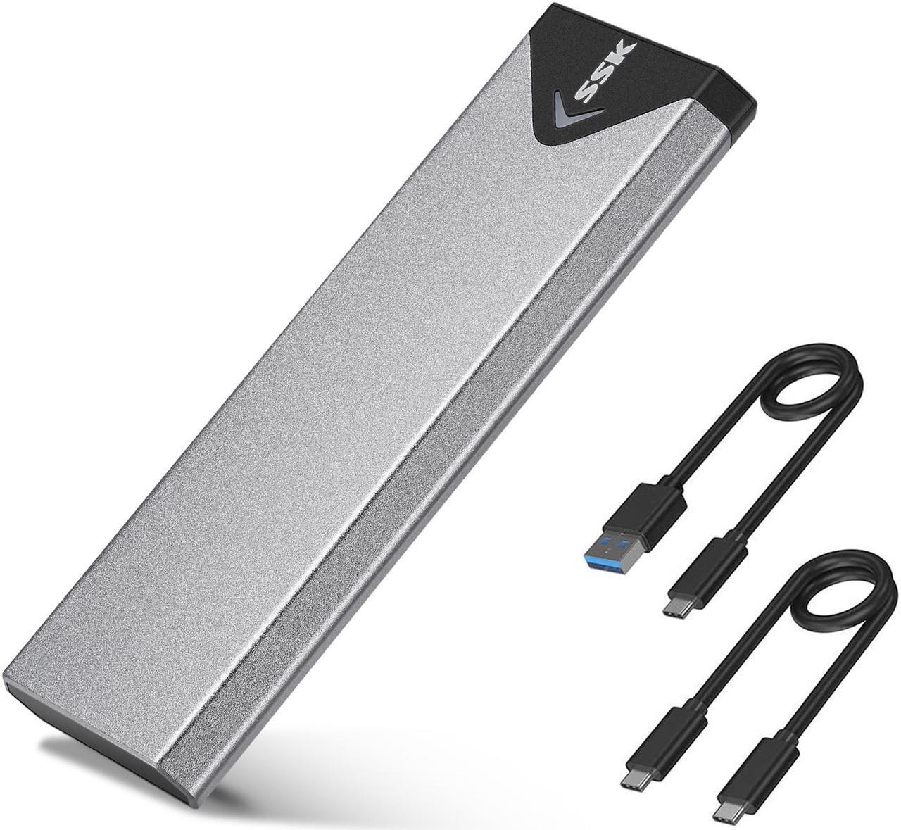 Main image of SSK Aluminum M.2 NVME SSD Enclosure Adapter, USB 3.1 Gen 2 (10 Gbps) to NVME PCI-E M-Key Solid State Drive External Enclosure (Fits only NVMe PCIe 2242/2260/2280)
