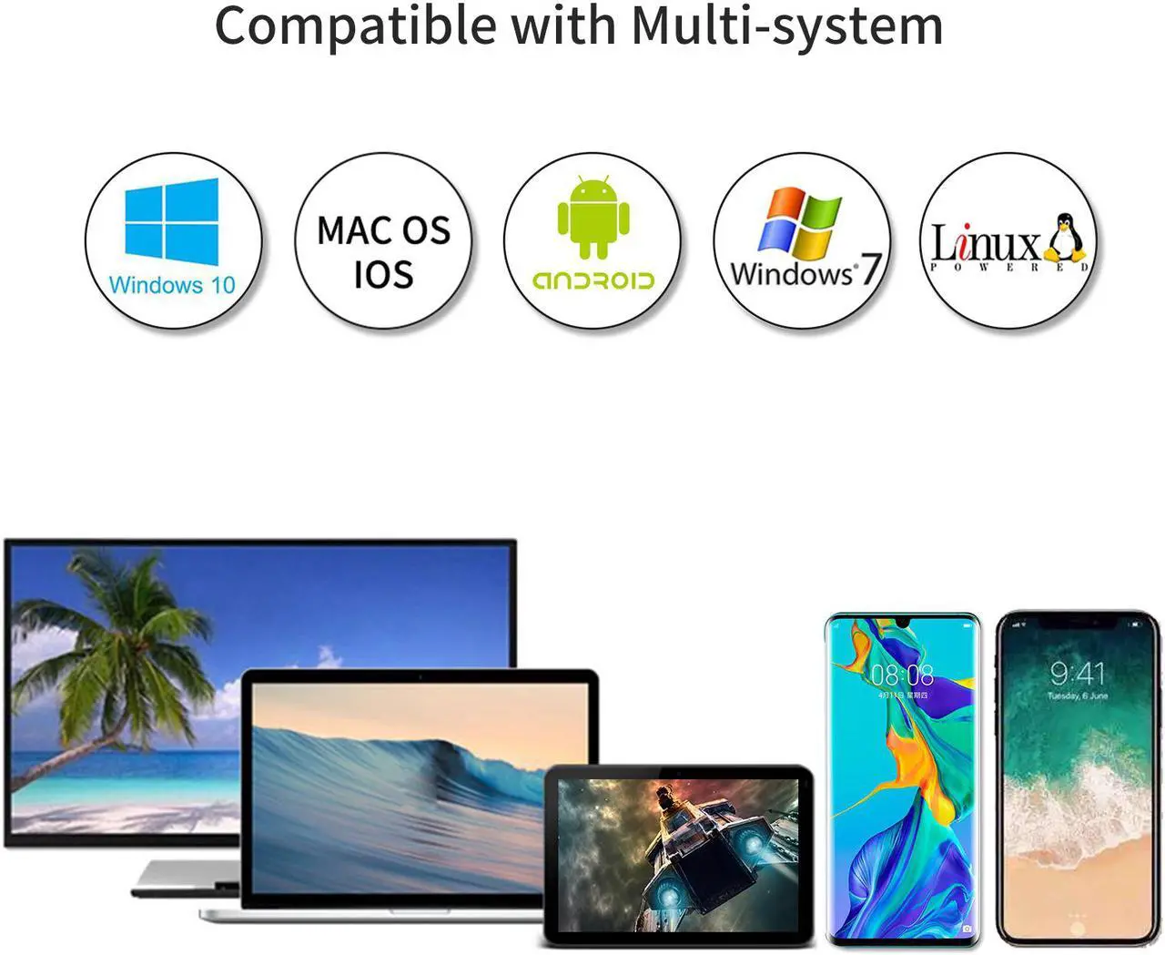 Alt view image 6 of 7 - SSK 11 in 1 USB C HUB, Triple Displays Laptop Docking Station, Type C Multiport Adapter with 2(Dual) HDMI 4K,VGA,PD3.0,SD/TF Card Reader,RJ45 etc. for MacBook/Pro/Air/iMac/XPS and More Type C Device