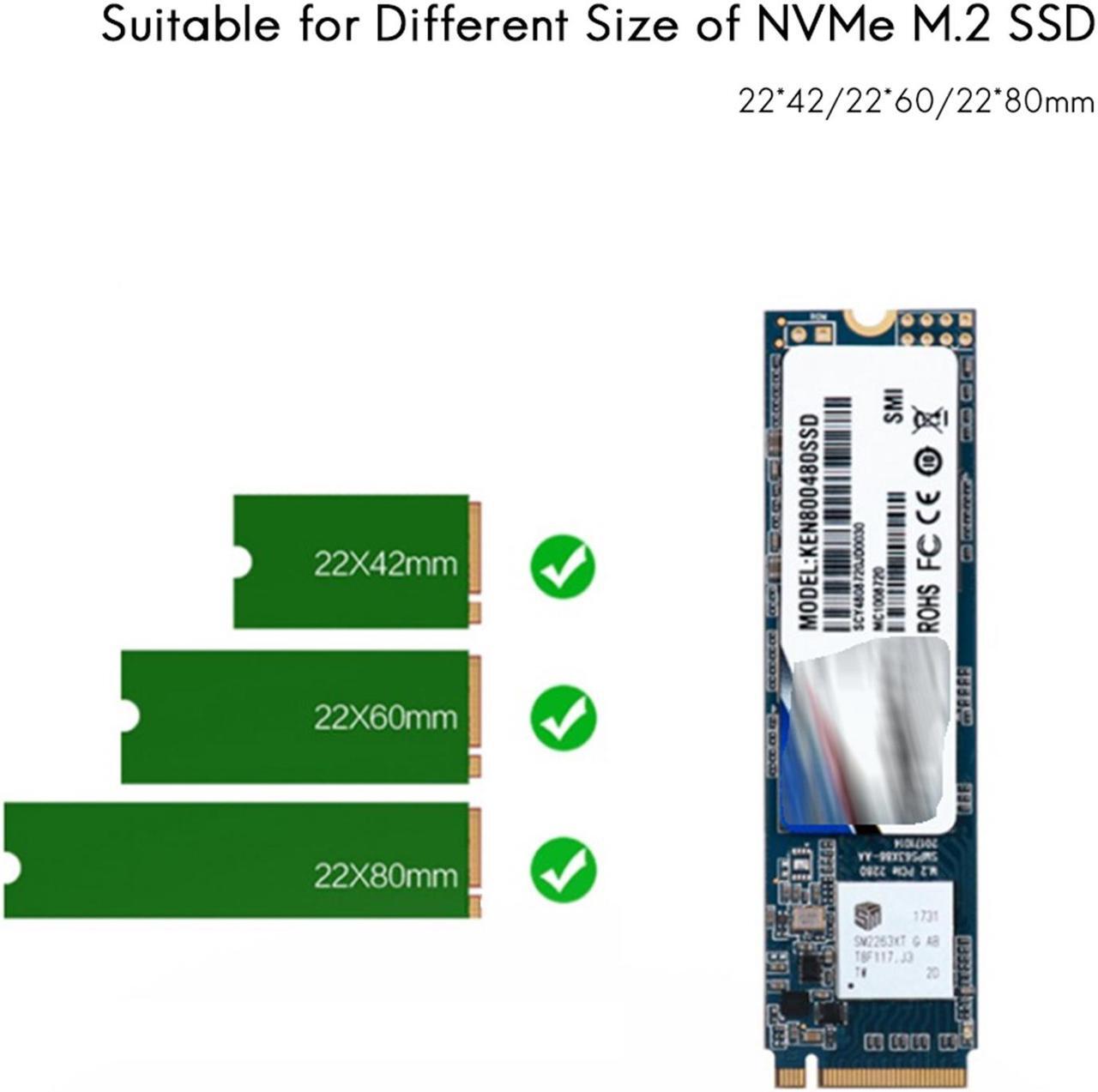 Alt view image 4 of 7 - SSK Aluminum M.2 NVME SSD Enclosure Adapter, USB 3.1 Gen 2 (10 Gbps) to NVME PCI-E M-Key Solid State Drive External Enclosure (Fits only NVMe PCIe 2242/2260/2280)