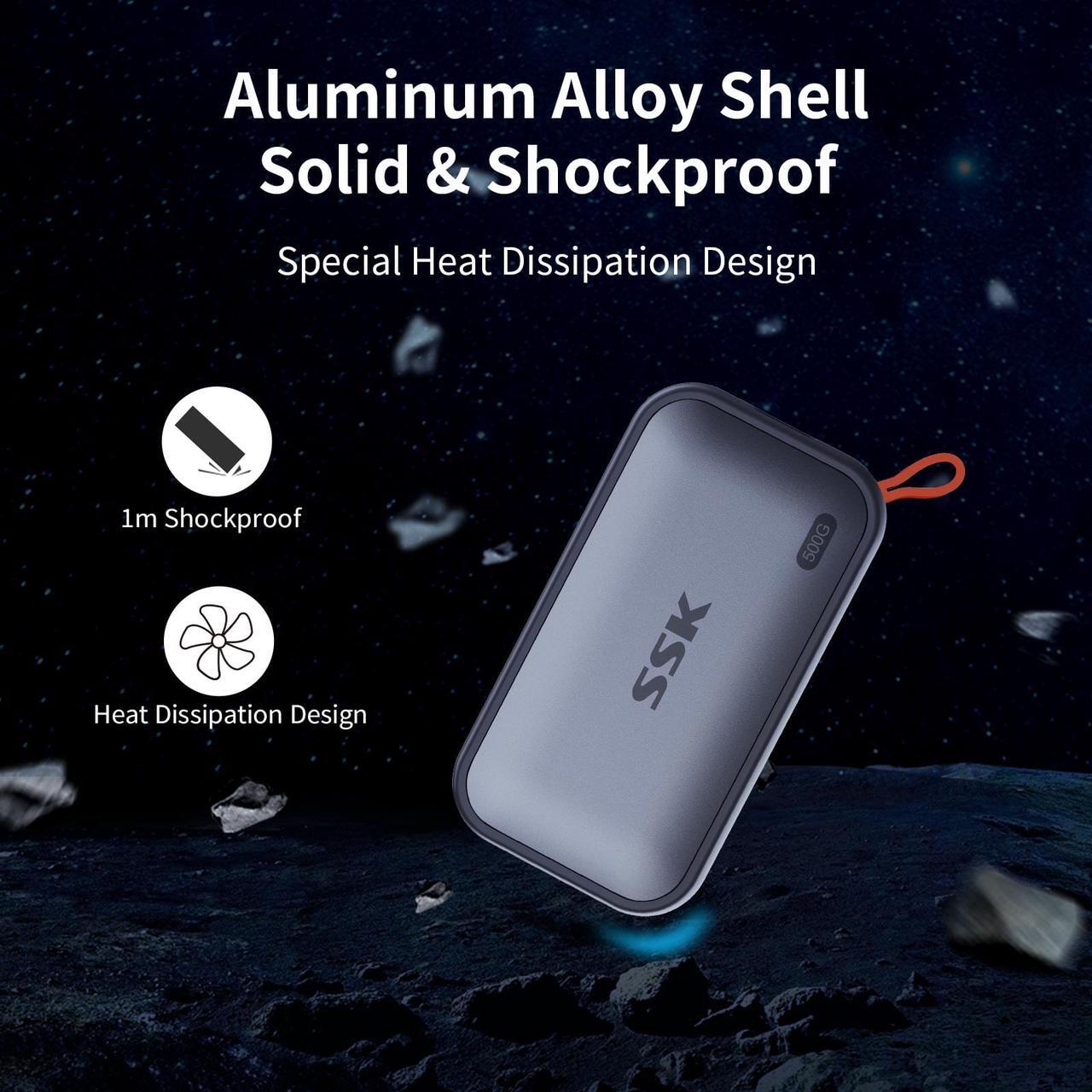 Alt view image 6 of 6 - SSK 500GB Portable External NVME SSD,up to 1050MB/s Extreme Transmission Speed USBC 3.2 Gen2 Solid State Drive for Type-c Smartphone,PS5,xBOX, Laptop,Macbook/Pro/Air and more 500GB