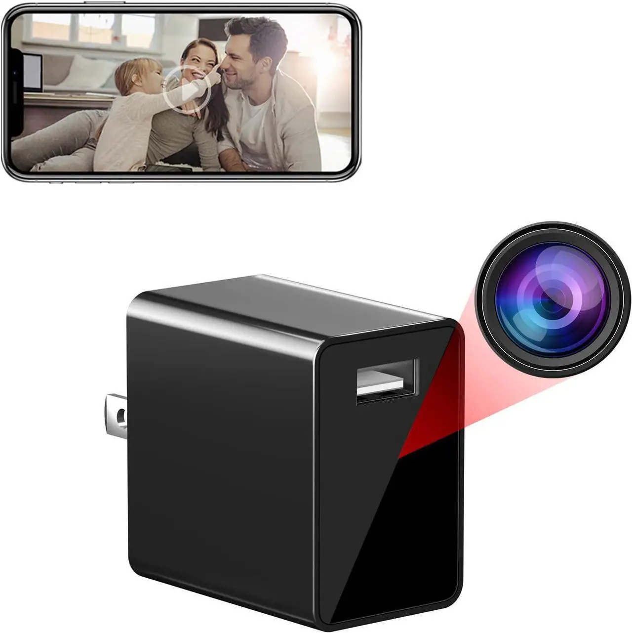 Main image of GooSpy Hidden Camera Charger - Mini WiFi Spy Camera - Full HD 1080P - 140 Degree Wide Angle - Small Indoor Nanny Cam - Tiny USB Charger Cameras