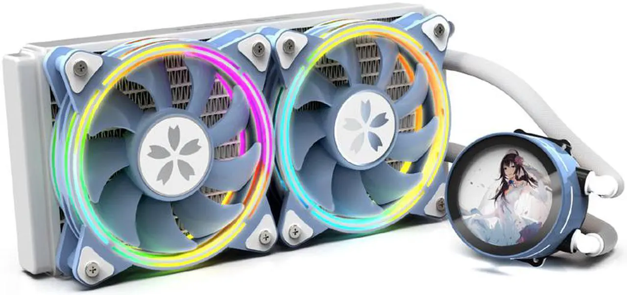 Main image of Yeston * zeaginal Sakura 240 integrated CPU supports Intel / AMD platform PWM temperature control fan water cooling radiator ARGB  synchronous fan
