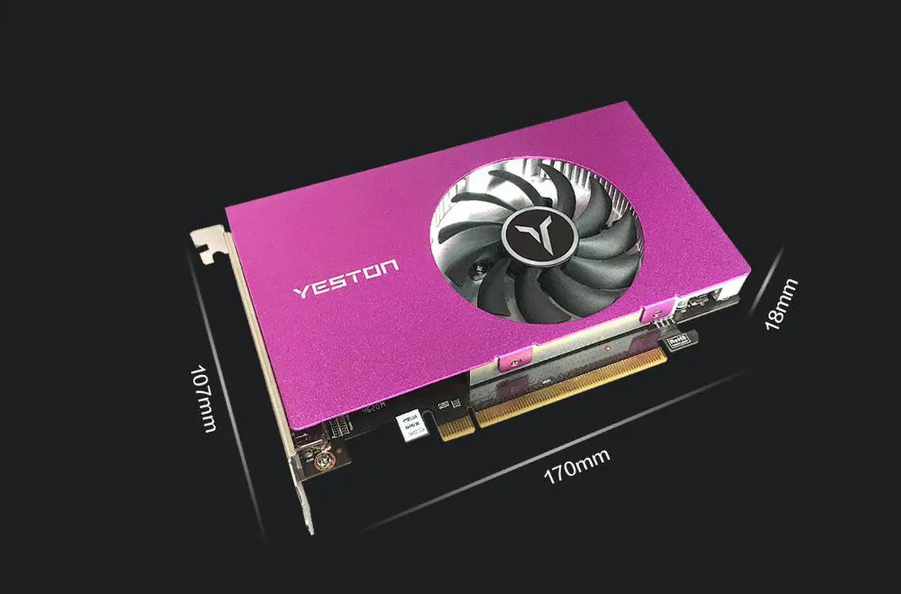 Alt view image 3 of 7 - Yeston Radeon RX 550 4GB GDDR5 1183MHz 512processors video cards PCIExpress 3.0 DirectX12 Single Slot 4*HDMI compatible graphics card of Desktop
