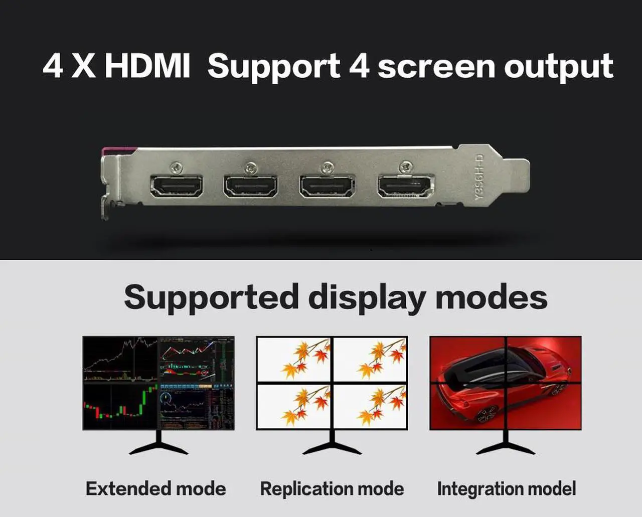Alt view image 4 of 7 - Yeston Radeon RX 550 4GB GDDR5 1183MHz 512processors video cards PCIExpress 3.0 DirectX12 Single Slot 4*HDMI compatible graphics card of Desktop