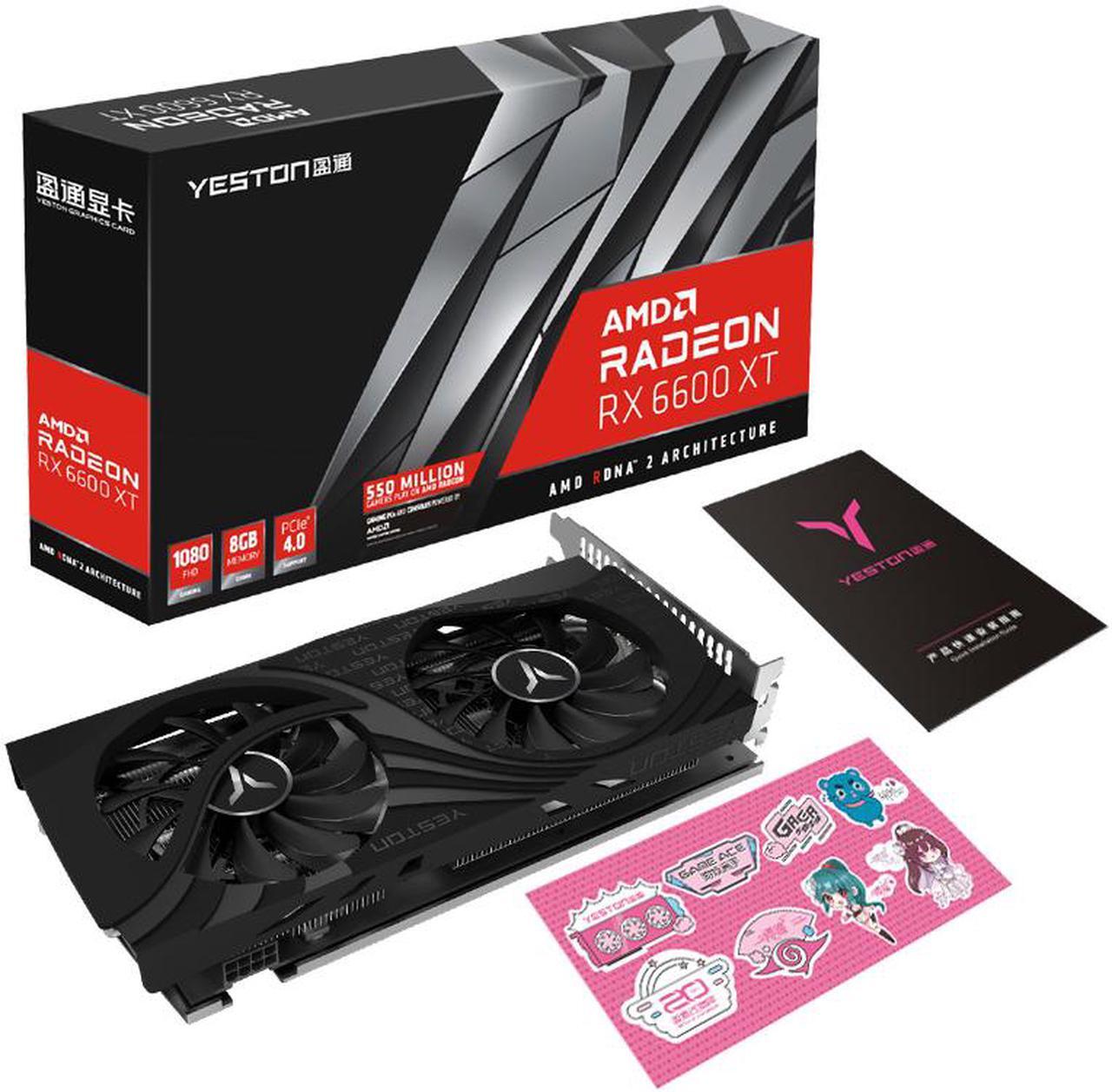 Main image of Yeston Radeon RX 6600 XT 8GB D6 GDDR6 128bit 7nm video cards Desktop computer PC Video Graphics Cards support PCI-Express 4.0 3*DP+1*HDMI-compatible  graphics card