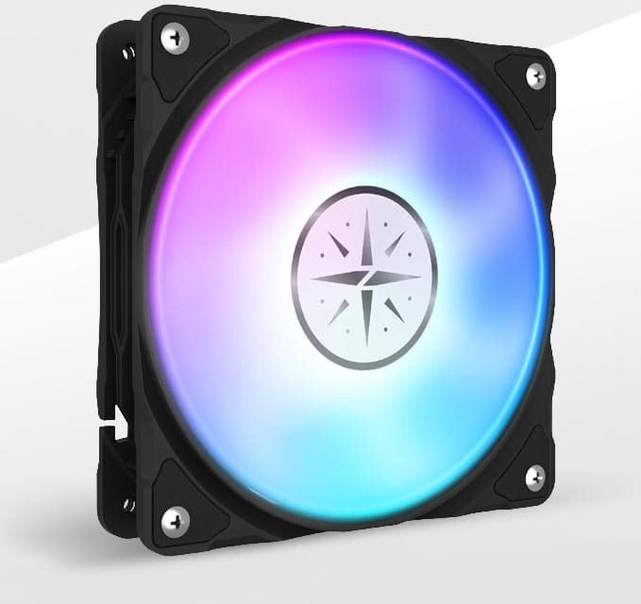 Zeaginal ZC-12025 ARGB Tears of the Moon God LED 120mm Case Fan,Quiet Edition High Airflow Color LED Case Fan for PC Cases, CPU Coolers,Radiators SystemComputer Case Cooling Fan Black 1 Pack