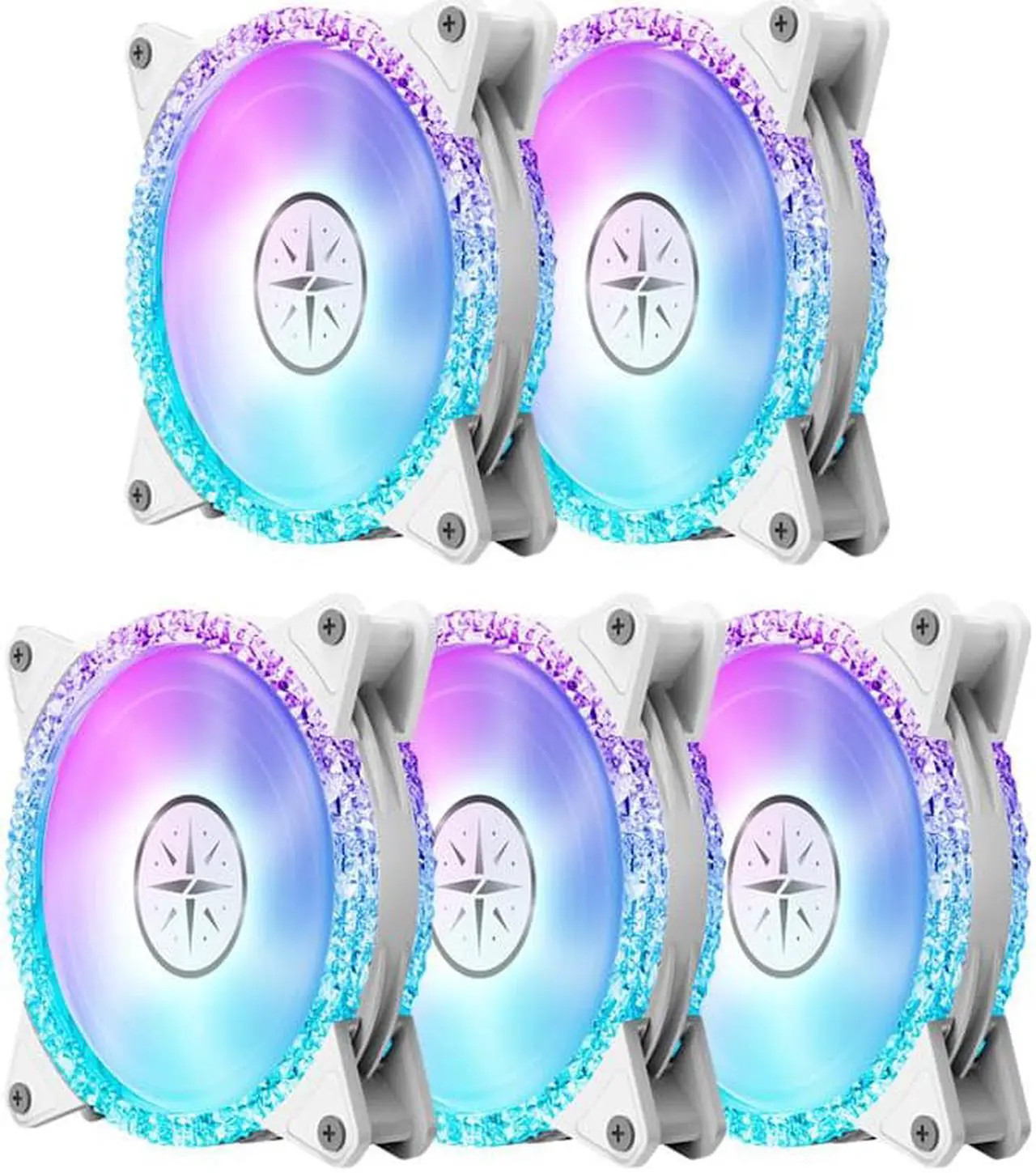 Main image of Zeaginal ZC-12025 ARGB  bling bling* LED 120mm Case Fan,Quiet Edition High Airflow Color LED Case Fan for PC Cases, CPU Coolers,Radiators SystemComputer Case Cooling Fan  White ARGB  5 Packs