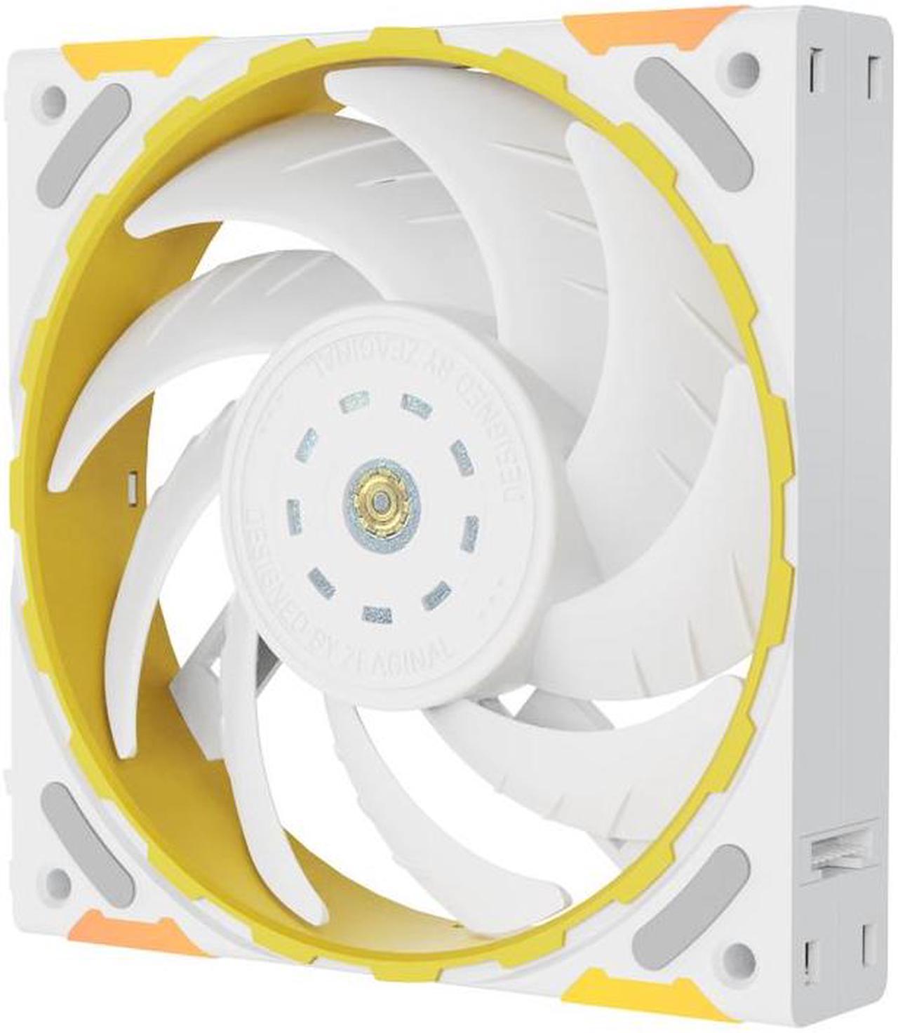 Yeston * Zeaginal ZC-ZS-TI White LED 120mm Case Fan,Quiet Edition High Airflow Color LED Case Fan for PC Cases, FDB bearing Fan CPU Coolers Radiators SystemComputer Case Cooling Fan