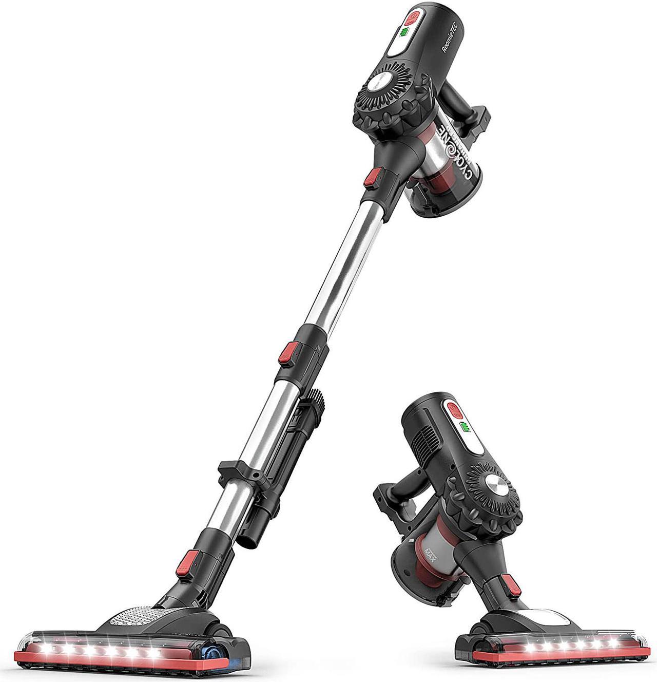 RoomieTEC Cordless Stick Vacuum Cleaner, 2 in 1 Handheld Vacuum with 120W Suction Power, Stainless Steel Filter, HEPA Filter, Designed for Floor, Carpet, and Pet Hair - RM595202105