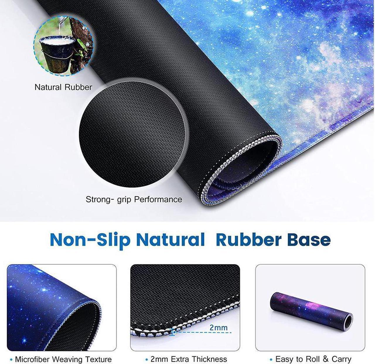 Alt view image 4 of 6 - Gaming Mouse Pad, EFOBO Large Mouse Pad XL, Big Extended Computer Keyboard Mouse Mat Desk Pad for Laptop with Stitched Edges, Waterproof Mousepad for Gamer Home&Office (Galaxy B, 31. 5x11.8in)