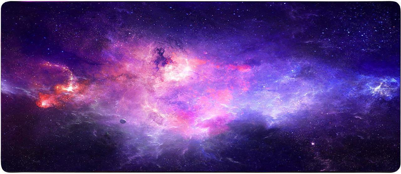 Main image of Gaming Mouse Pad, EFOBO Large Mouse Pad XL, Big Extended Computer Keyboard Mouse Mat Desk Pad for Laptop with Stitched Edges, Waterproof Mousepad for Gamer Home&Office (Galaxy B, 31. 5x11.8in)