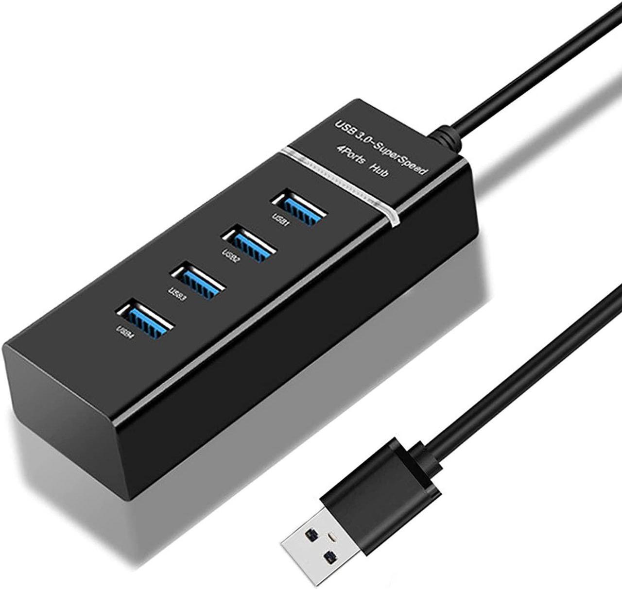 Main image of 4 Port USB Hub Adapter ,Portable USB Hub,Micro USB 3.0 Hub Multiport Adapter with LED Indicator for Keyboard &Mouse,Printer,USB Fan&Lamp,Camera,Flash Drives, Mobile Hard Disk,and More