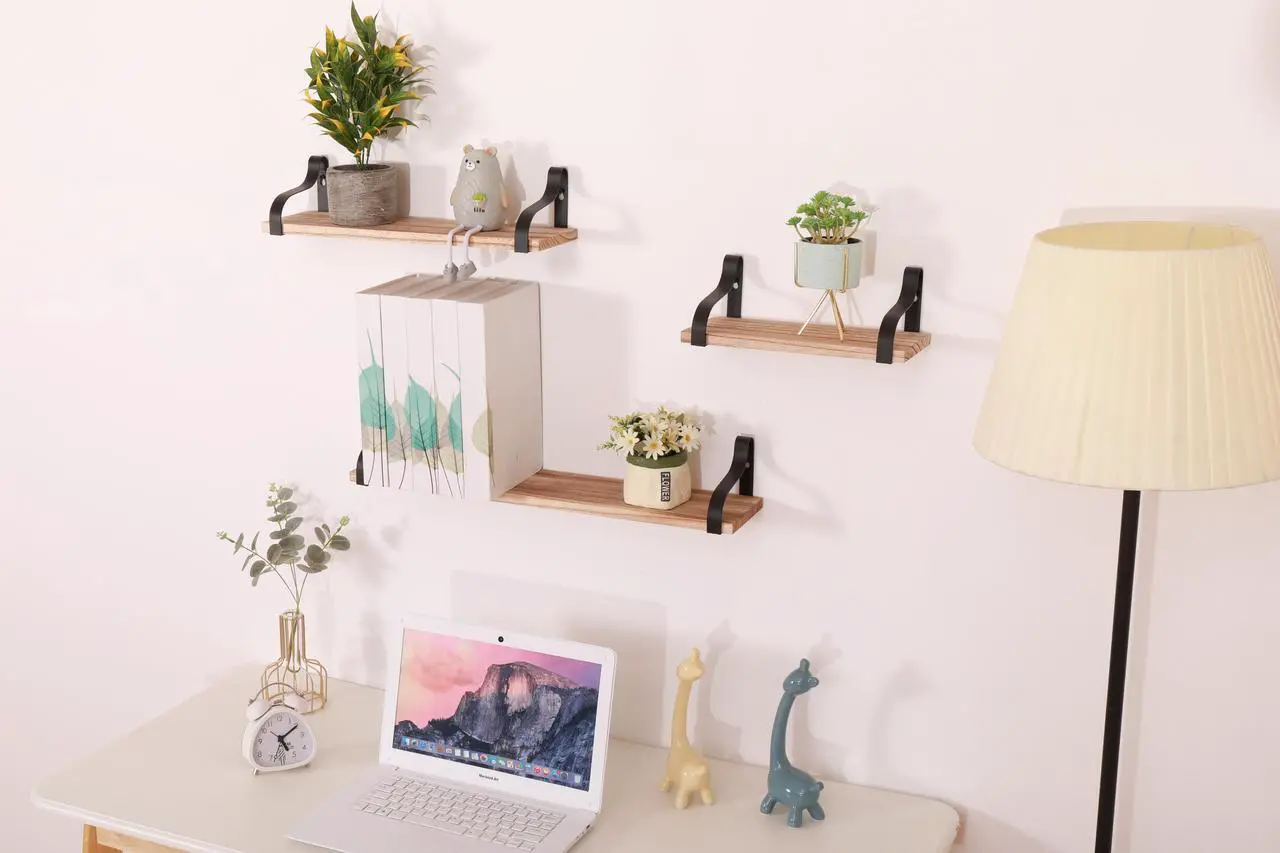 Alt view image 2 of 7 - Floating Shelves Wall Mounted Set of 3 Wall Storage Shelves Display Rack for Bedroom, Living Room, Bathroom, Kitchen, Office and More