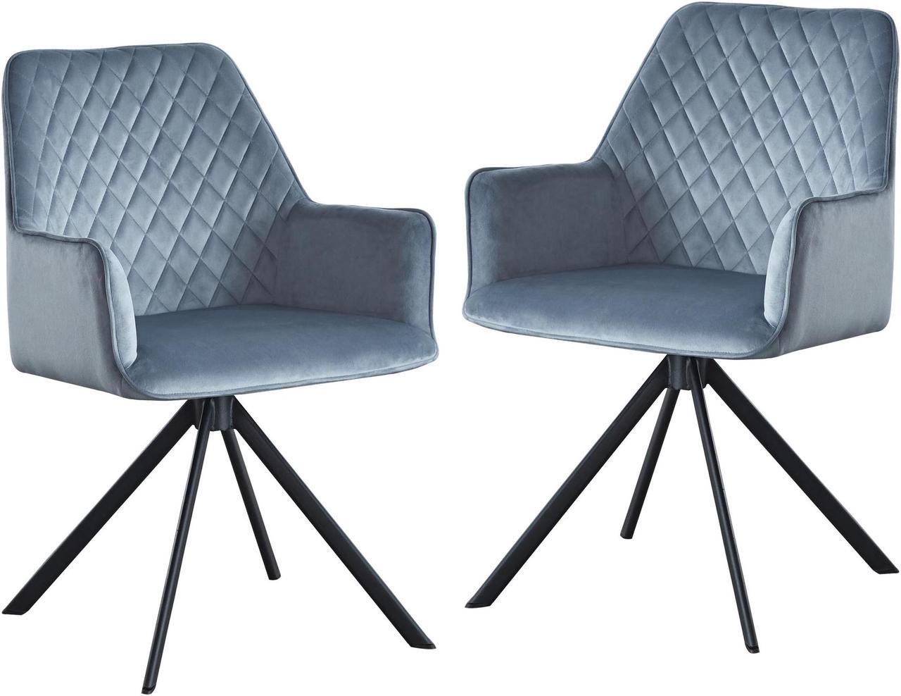 Alt view image 6 of 7 - LUGANG Land Port Xu Velvet Upholstered Contemporary Accent Chair, Dining Chair Upholstered Backrest Seat Chairs for Home Kitchen/Living Rooms Blue and Black