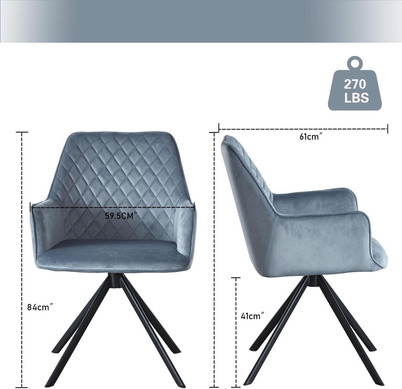 Alt view image 7 of 7 - LUGANG Land Port Xu Velvet Upholstered Contemporary Accent Chair, Dining Chair Upholstered Backrest Seat Chairs for Home Kitchen/Living Rooms Blue and Black