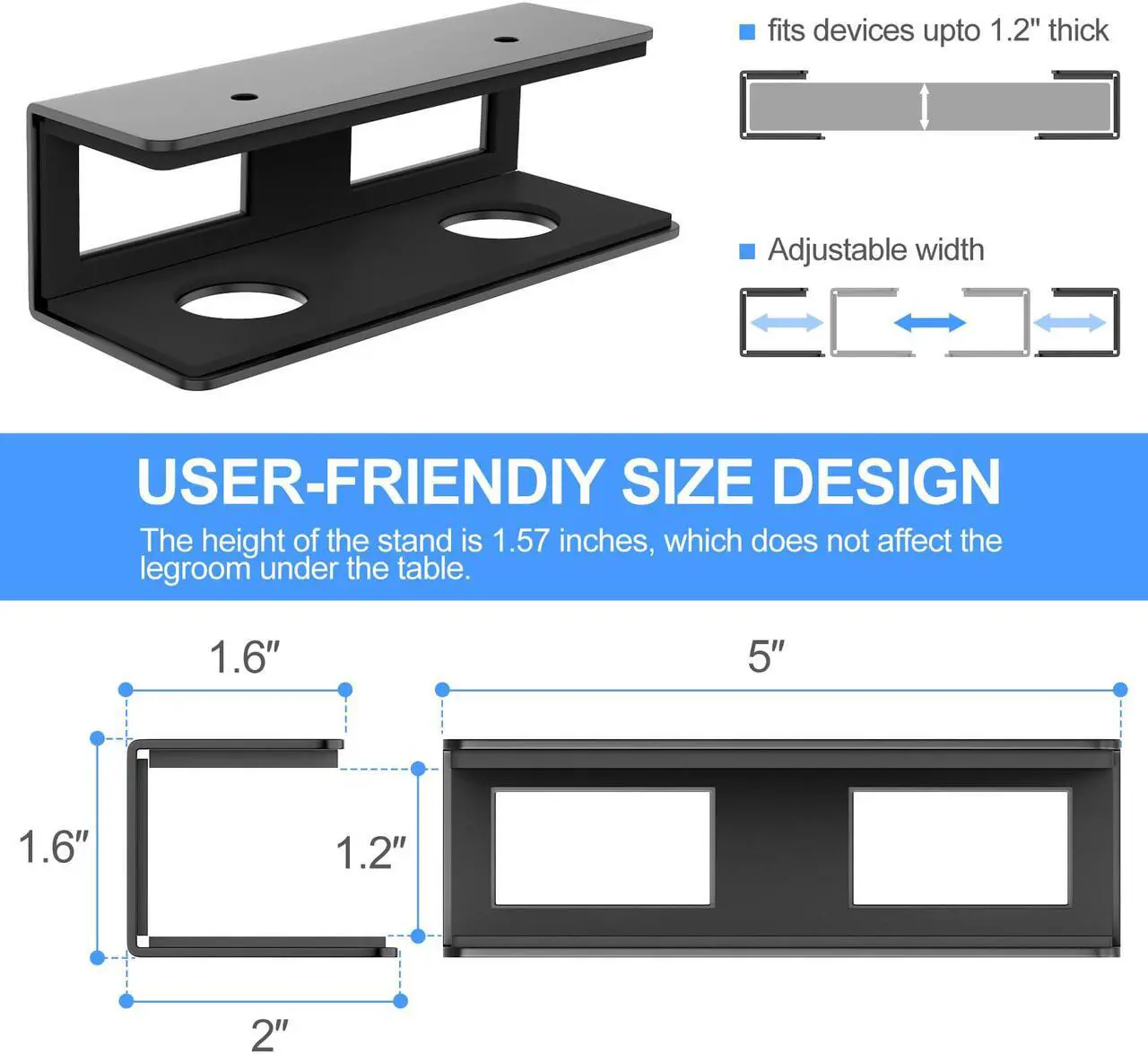 Alt view image 3 of 7 - Under Desk Laptop Mount Metal Bracket with Felt Board to Protect Your Laptop, Under Desk Laptop Tray Holder Desk Shelf with Screws to Enhanced Stability
