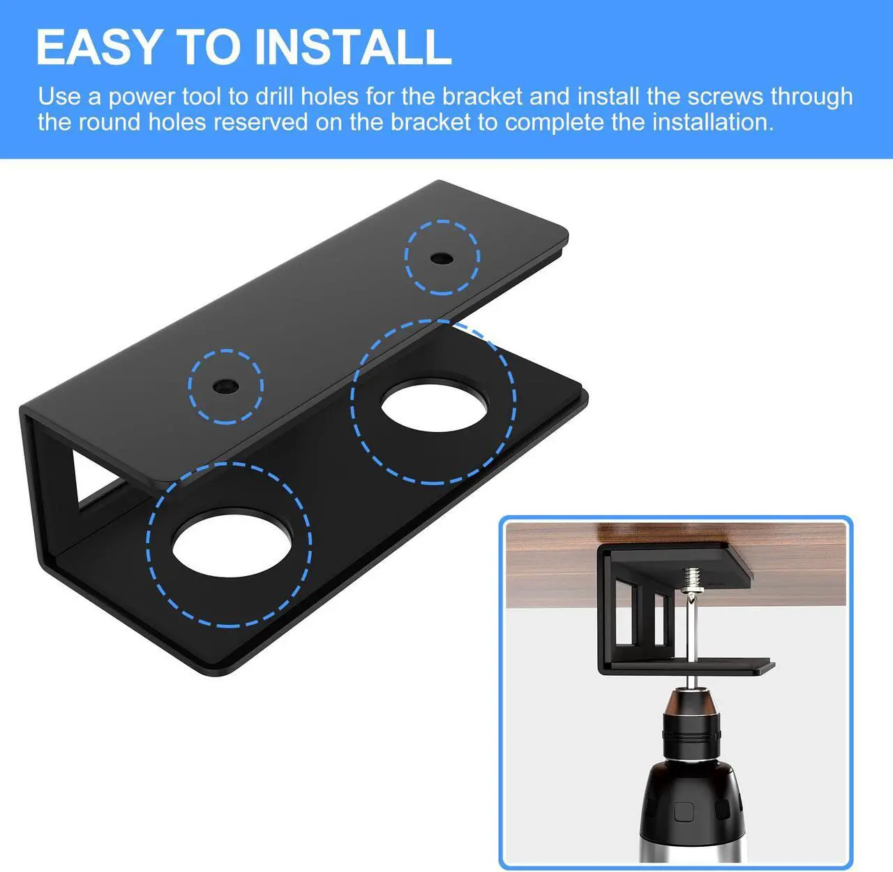 Alt view image 5 of 7 - Under Desk Laptop Mount Metal Bracket with Felt Board to Protect Your Laptop, Under Desk Laptop Tray Holder Desk Shelf with Screws to Enhanced Stability