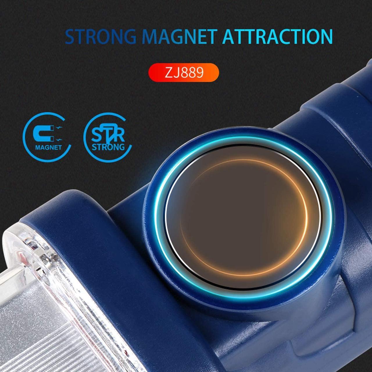 Alt view image 4 of 6 - WARSUN Portable LED Rechargeable Handheld Work Light,Magnetic Base & Hanging Hook, 30W 1200Lumens Super Bright, 5000K, for Car Repairing, Camping, Hiking, Backpacking, Fishing,