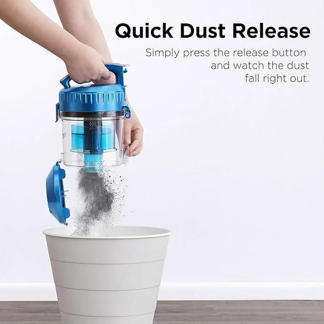 Alt view image 3 of 6 - Eureka WhirlWind Bagless Canister 2.5L Vacuum Cleaner, Lightweight Vac for Carpets and Hard Floors, NEN110A, Blue corded