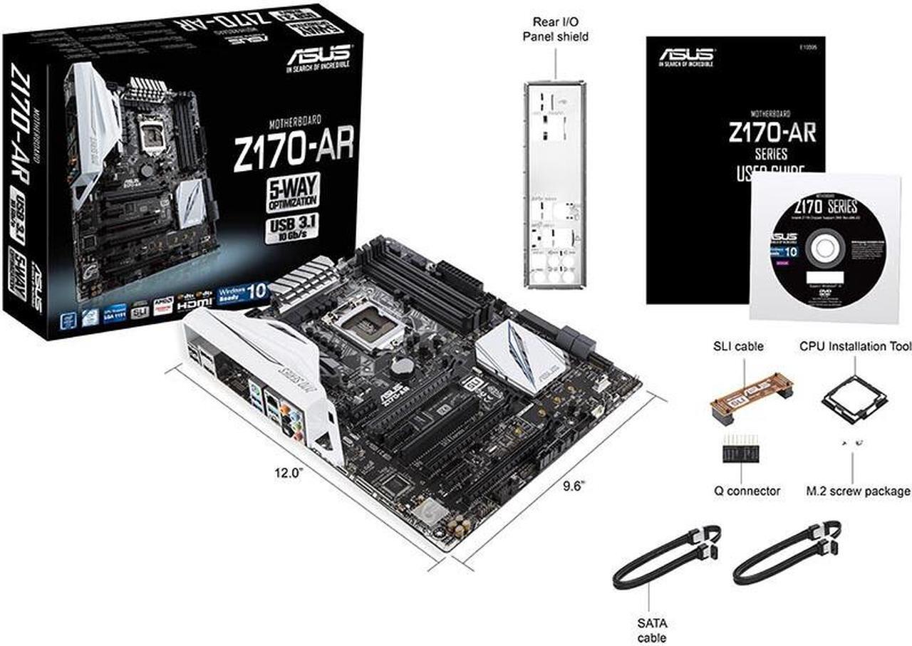 Alt view image 7 of 8 - ASUS Z170-AR LGA 1151 Intel Z170 HDMI SATA 6Gb/s USB 3.1 USB 3.0 ATX Intel Motherboard