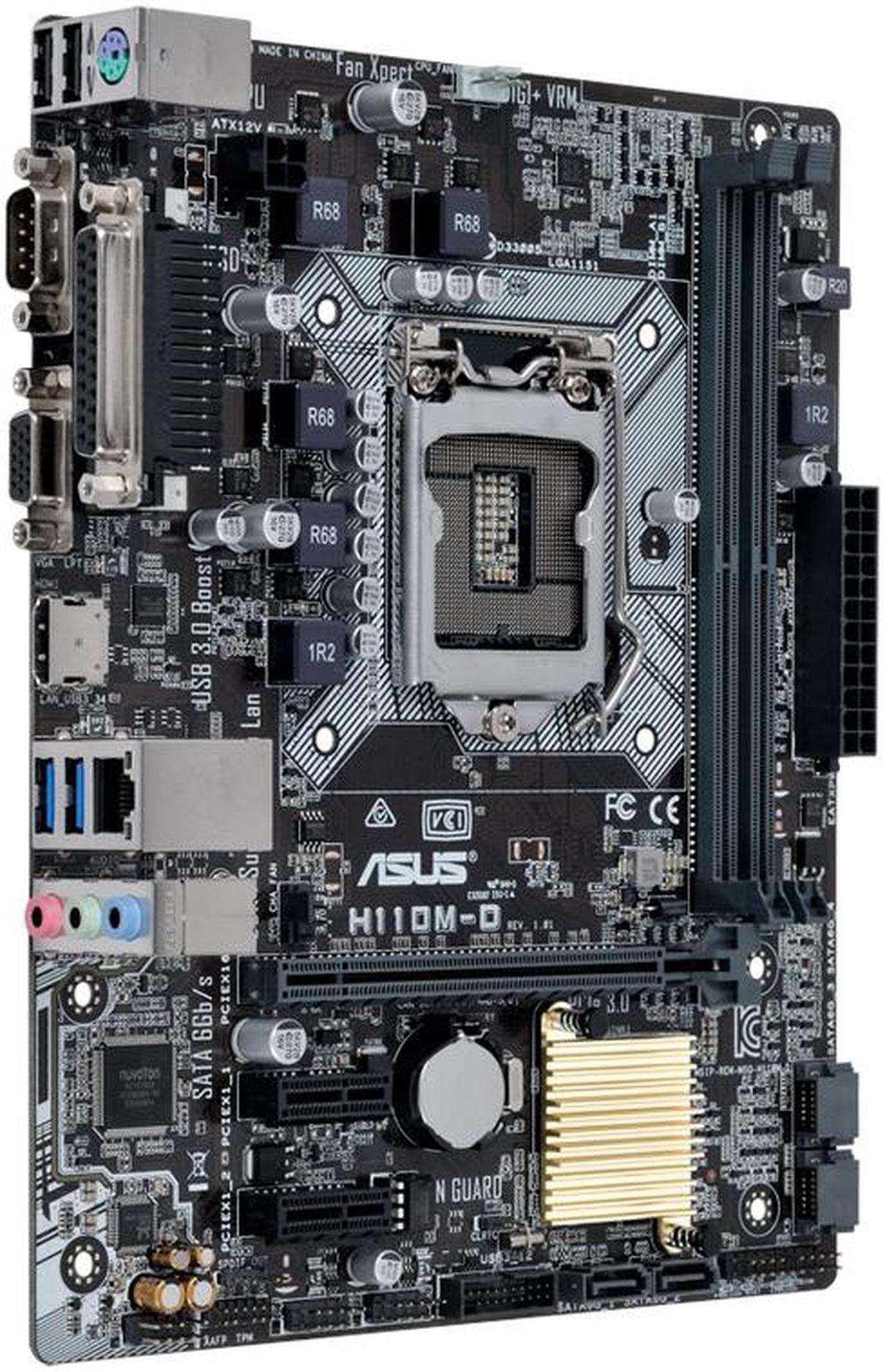 Alt view image 6 of 8 - ASUS H110M-K D3 LGA 1151 Intel H110 USB 3.0 Micro ATX Intel Motherboard