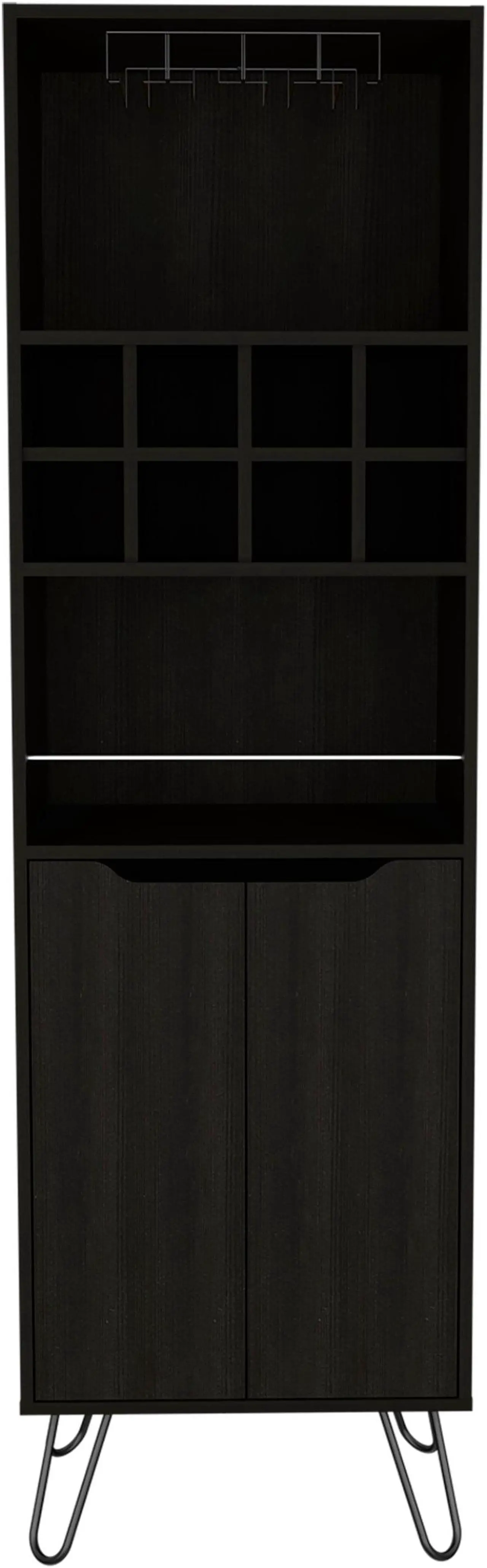 Alt view image 5 of 6 - Sheffield H Bar Cabinet, Eight Bottle Cubbies, Two Glass Shelves