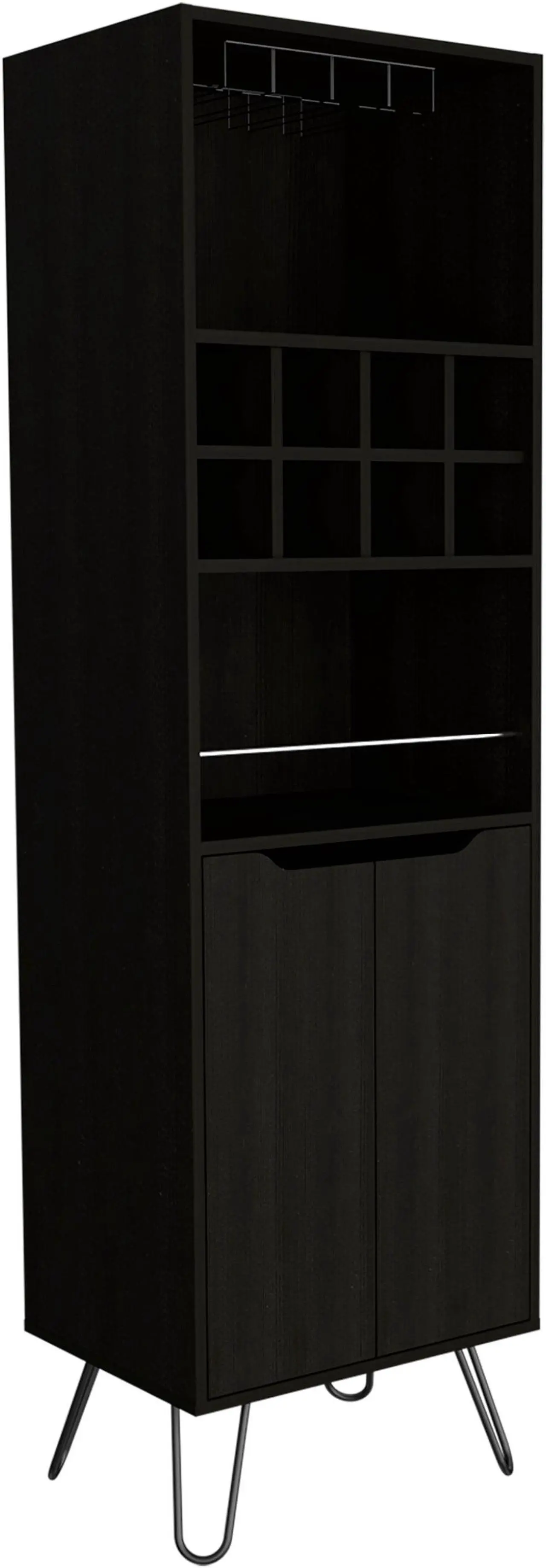 Alt view image 6 of 6 - Sheffield H Bar Cabinet, Eight Bottle Cubbies, Two Glass Shelves
