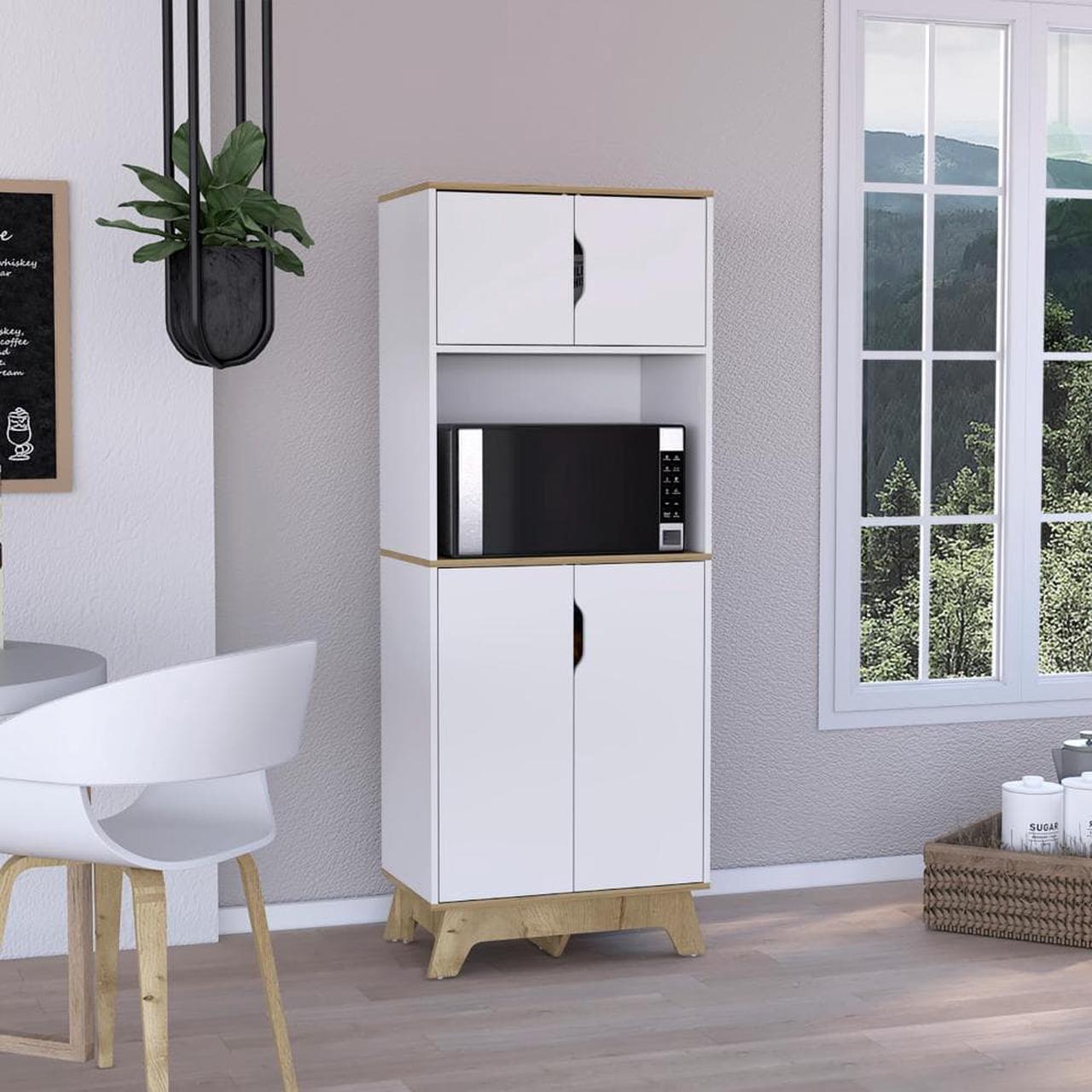Main image of Brussel Microwave Pantry Cabinet, Top Double Door Cabinet, Countertop Surface