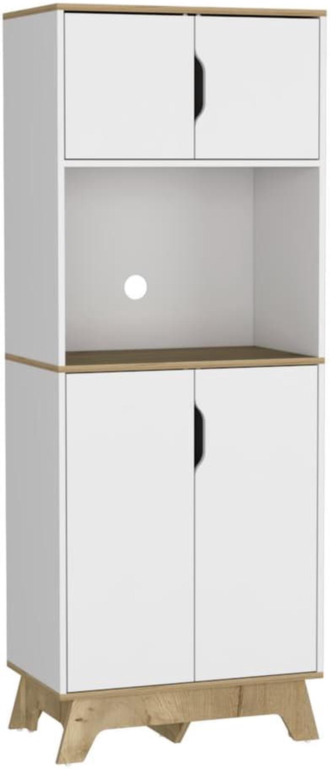 Alt view image 3 of 6 - Brussel Microwave Pantry Cabinet, Top Double Door Cabinet, Countertop Surface
