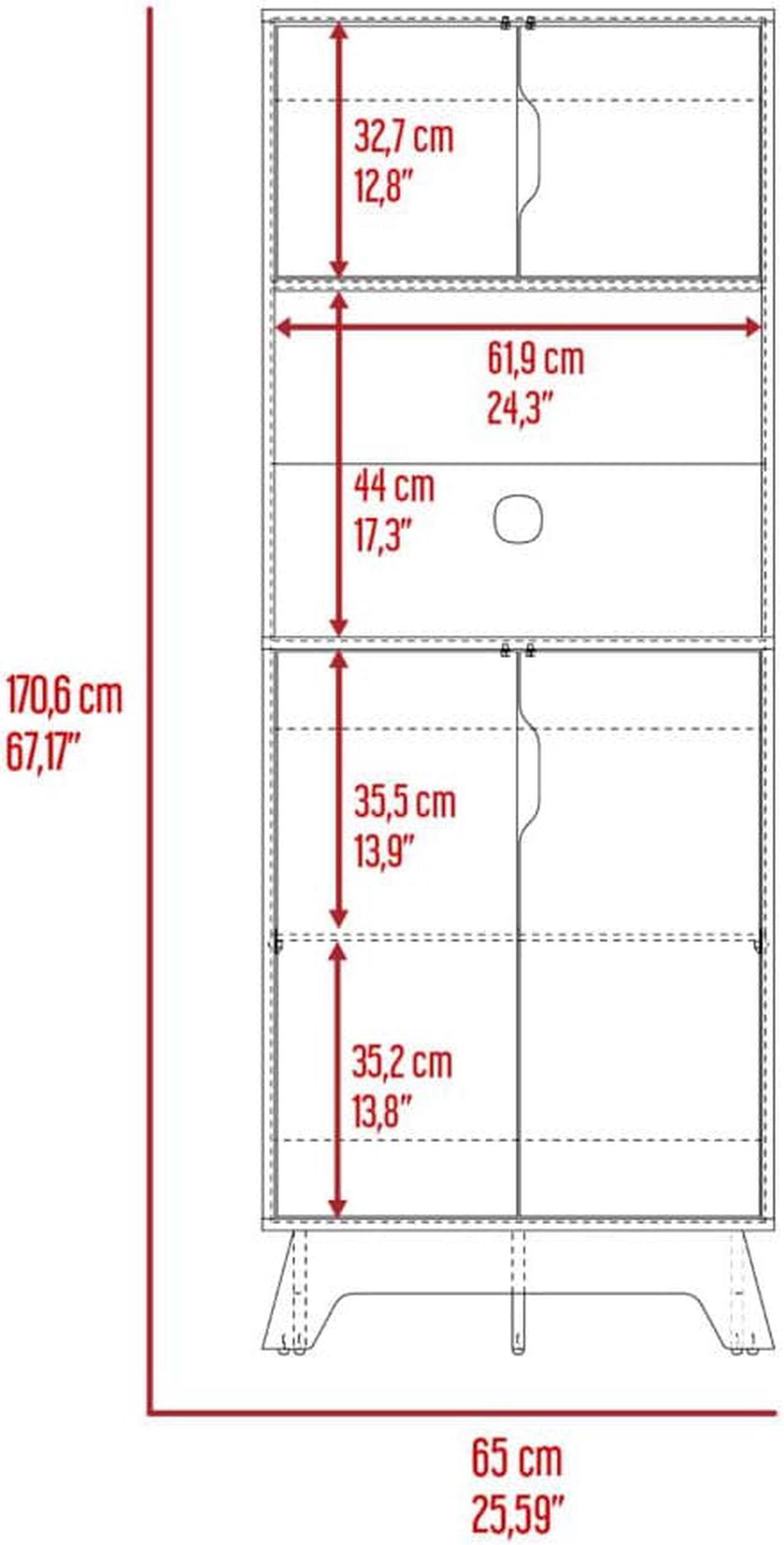 Alt view image 6 of 6 - Brussel Microwave Pantry Cabinet, Top Double Door Cabinet, Countertop Surface