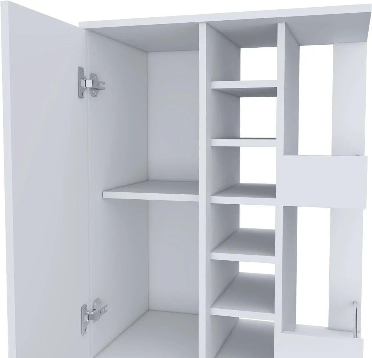 Alt view image 3 of 7 - Tennessee Bar Cart, One Cabinet With Division, Six Cubbies For Liquor, Two Shelves