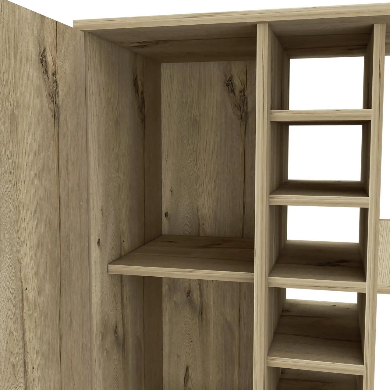 Alt view image 4 of 7 - Tennessee Bar Cart, One Cabinet With Division, Six Cubbies For Liquor, Two Shelves