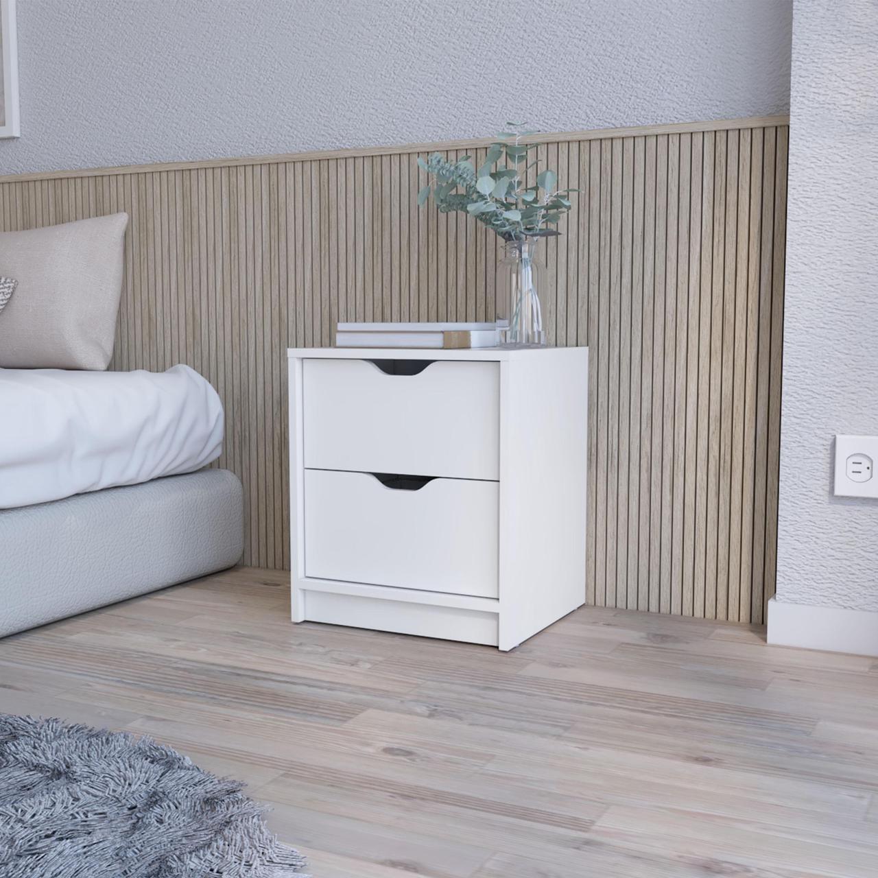 Alt view image 3 of 7 - Dillon 2 Drawers Nightstand, Bedside Table with Storage