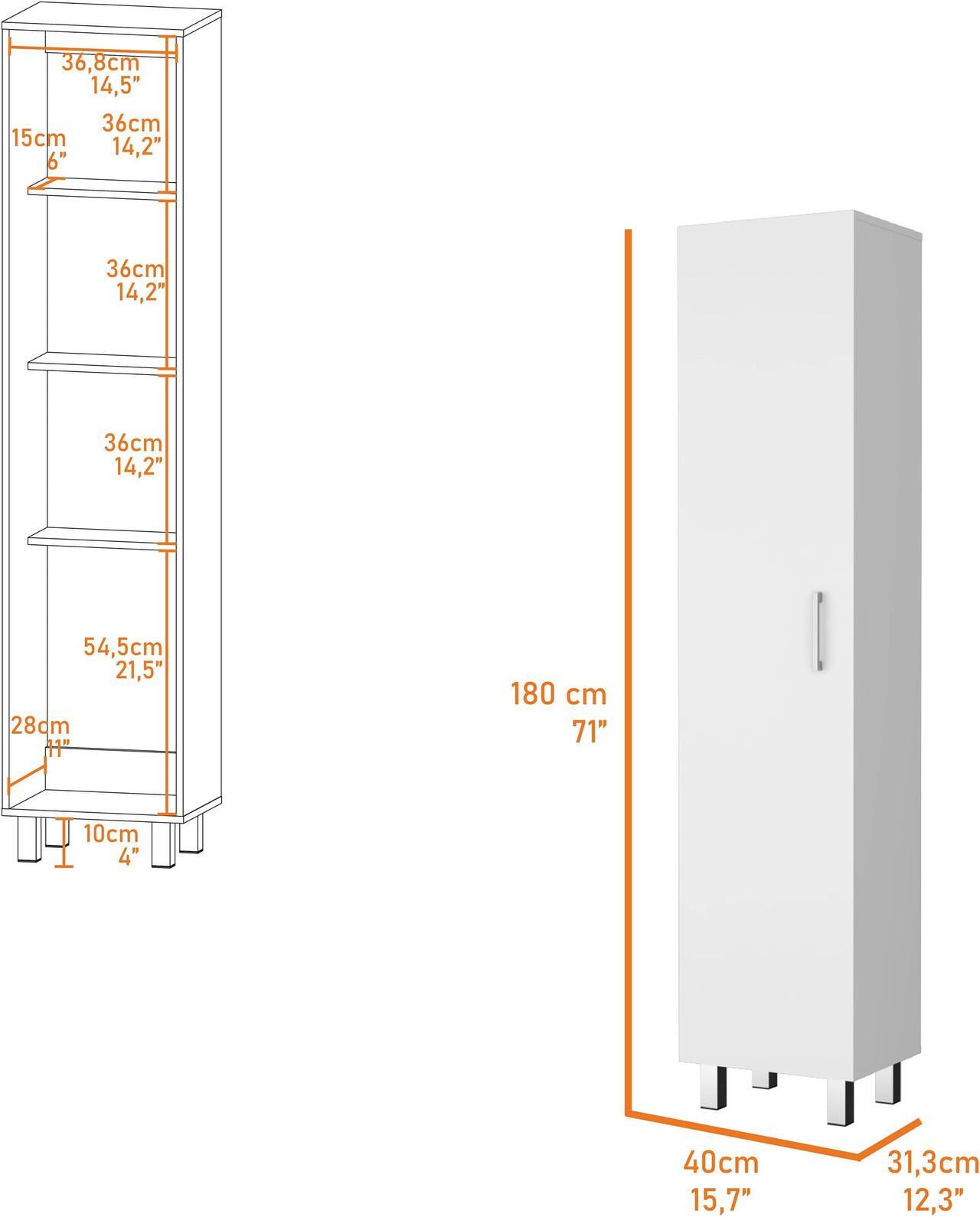 Alt view image 7 of 7 - Clarno Tall Storage Cabinet, Single Door with Broom Hangers