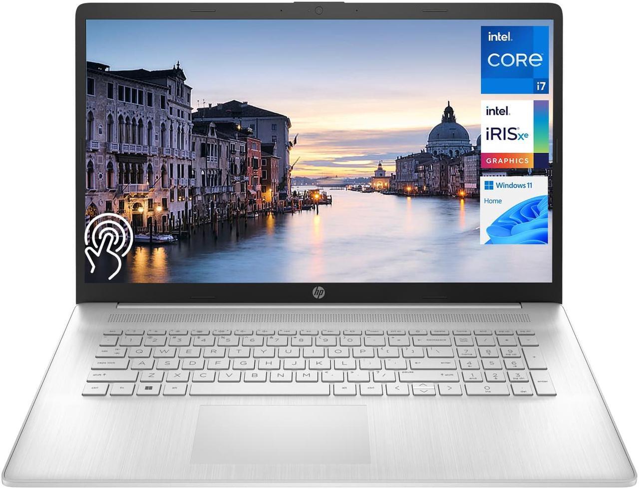 Main image of HP 17 Laptop, 17.3" HD+ Touchscreen, 13th Gen Intel Core i7-1355U, 16GB RAM, 1TB SSD, Wi-Fi 6, Webcam, Bluetooth, HDMI, Windows 11 Home, Silver