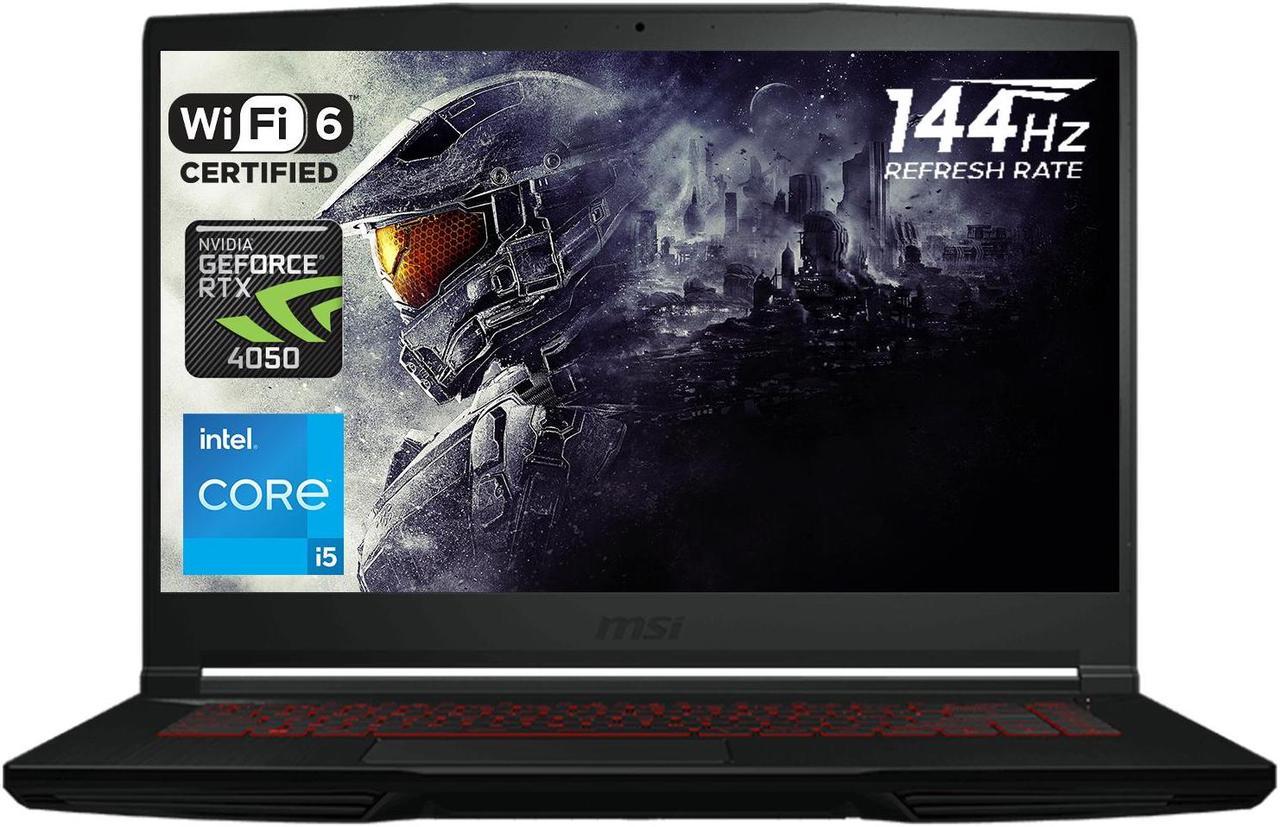 MSI Thin Gaming Laptop, 15.6" 144Hz FHD Display, 12th Gen Intel Core i5-12450H, NVIDIA GeForce RTX 4050, 16GB RAM, 512GB PCIe SSD, Webcam, Wi-Fi 6, Backlit KB, Windows 11 Home