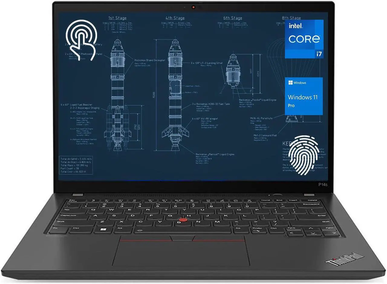 Main image of Lenovo ThinkPad P14s Gen 3 Mobile Workstation, 14" FHD+ Touchscreen, Intel i7-1260P, 16GB RAM, 2TB SSD, IR Camera, HDMI, Backlit Keyboard, Fingerprint Reader, Wi-Fi 6, Winodws 11 Pro