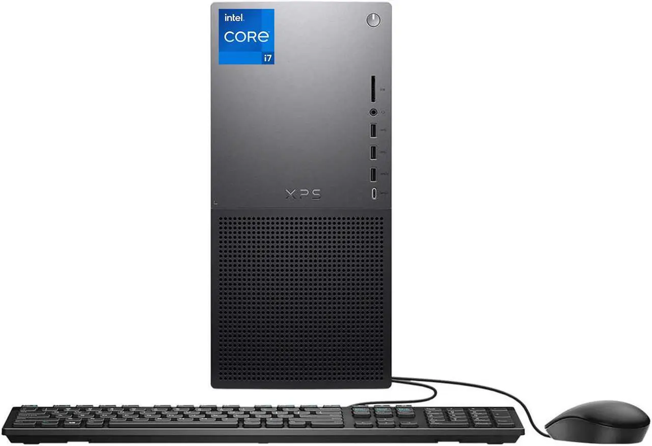 Main image of Dell XPS 8960 Tower Desktop Computer, Intel Core i7-13700, 64GB DDR5 RAM, 2TB SSD + 2TB HDD, DisplayPort, Killer Wi-Fi 6, Wired Keyboard&Mouse, Windows 11 Home