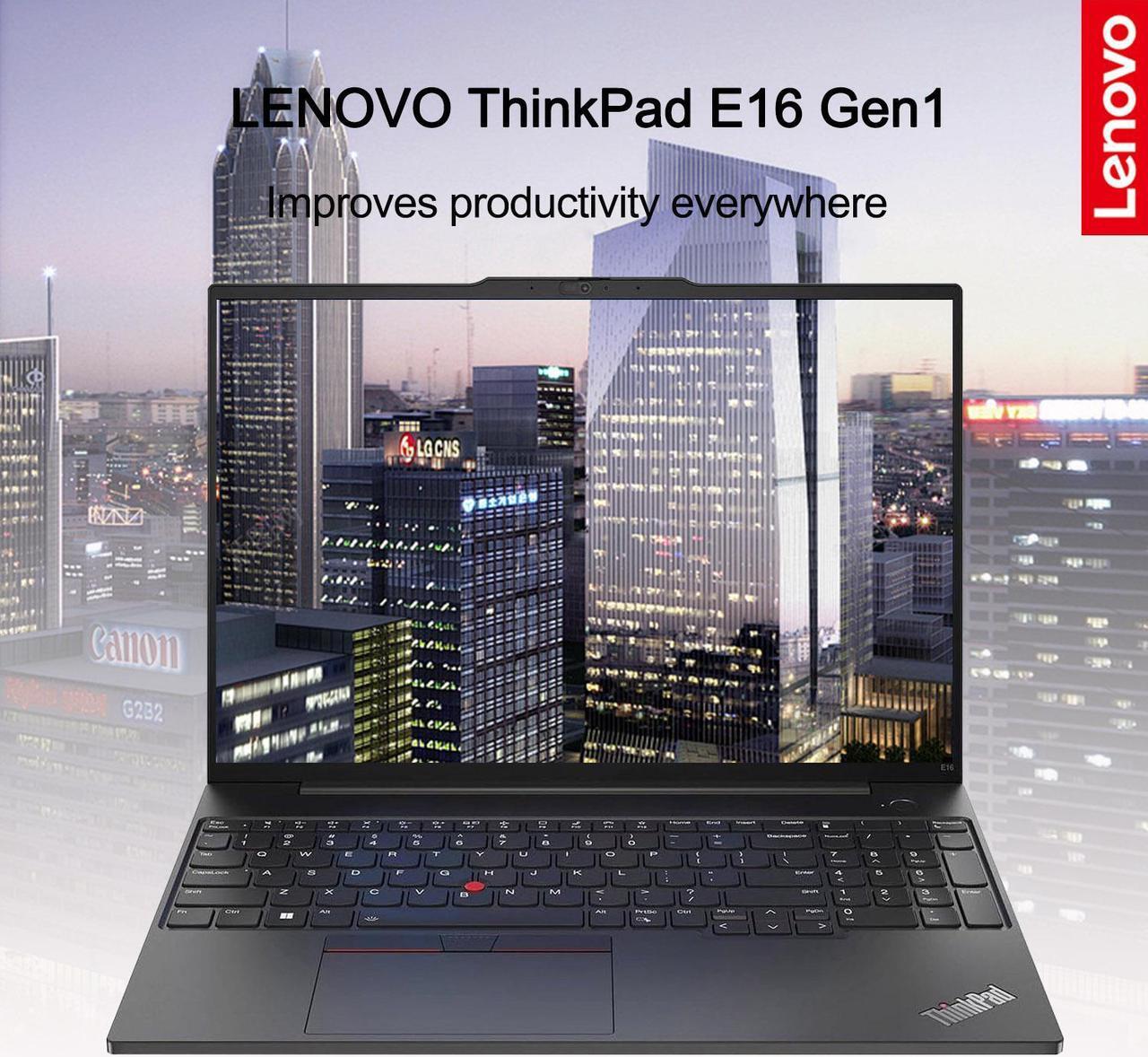 Alt view image 2 of 5 - LENOVO ThinkPad E16 Gen 1 Business Laptop, 16" FHD+ Display, AMD Ryzen 7 7730U, 24GB RAM, 1TB SSD, Backlit Keyboard, Fingerprint Reader, HDMI, RJ-45, Wi-Fi 6, Windows 11 Pro, Black