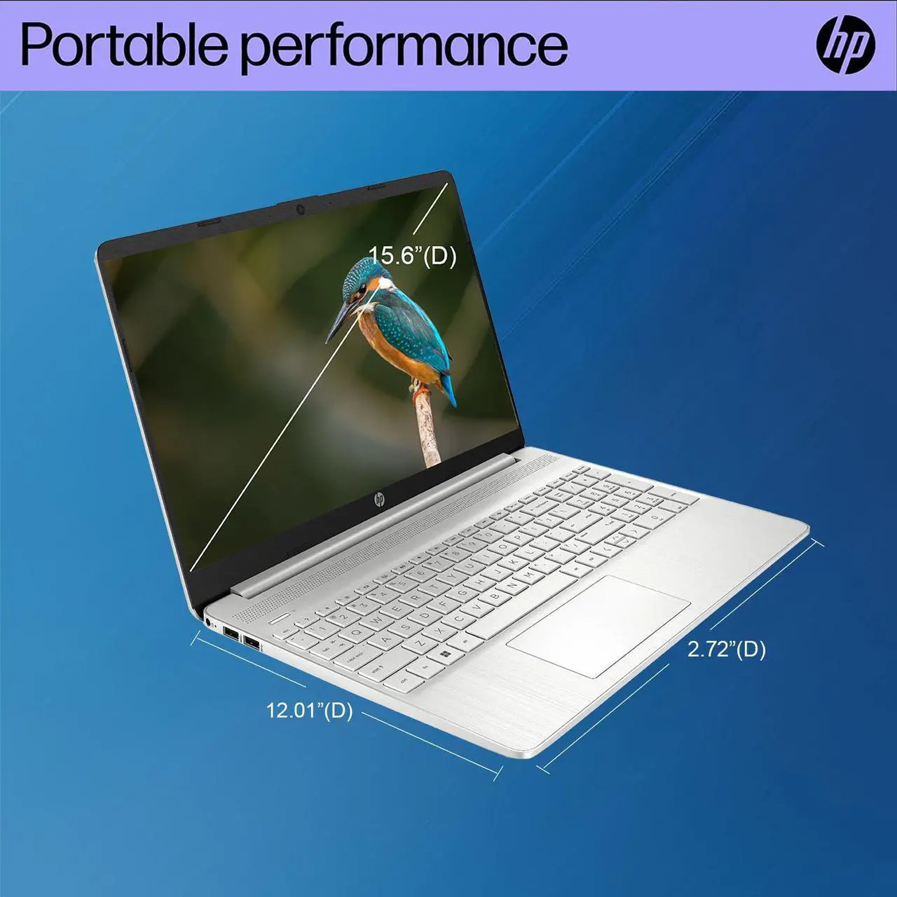 Alt view image 2 of 7 - HP Essential Laptop, 15.6 FHD Touchscreen, AMD Ryzen 7 5700U Processor, 64GB RAM, 4TB SSD, Webcam, SD Card Reader, Numeric Keypad, HDMI, Wi-Fi, Windows 11 Pro, Silver