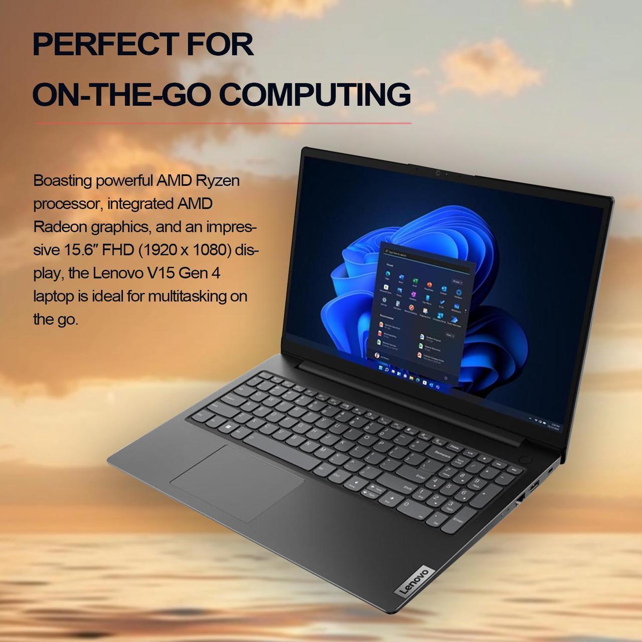 Alt view image 2 of 5 - Lenovo V15 Gen 4 Business Laptop, 15.6" FHD Display, AMD Ryzen 5 5500U, 16GB RAM, 1TB SSD, Webcam, HDMI, RJ-45, Wi-Fi 6, Windows 11 Pro, Black