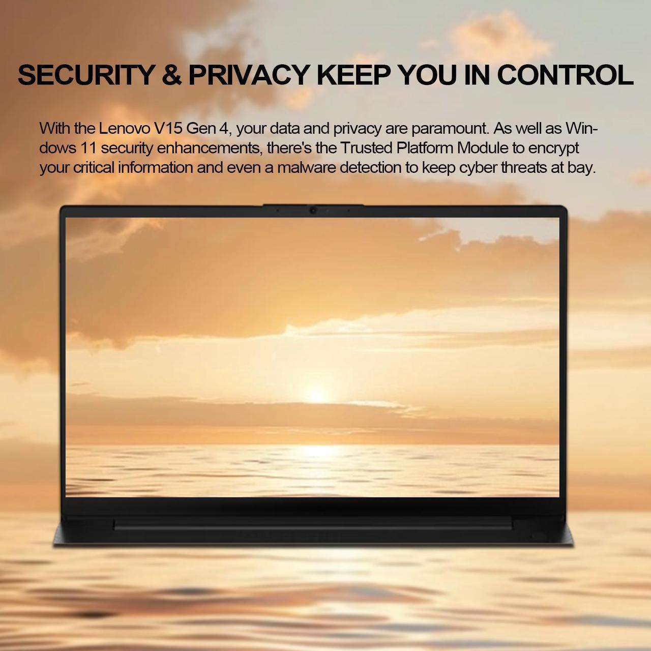 Alt view image 3 of 5 - Lenovo V15 Gen 4 Business Laptop, 15.6" FHD Display, AMD Ryzen 5 5500U, 16GB RAM, 1TB SSD, Webcam, HDMI, RJ-45, Wi-Fi 6, Windows 11 Pro, Black