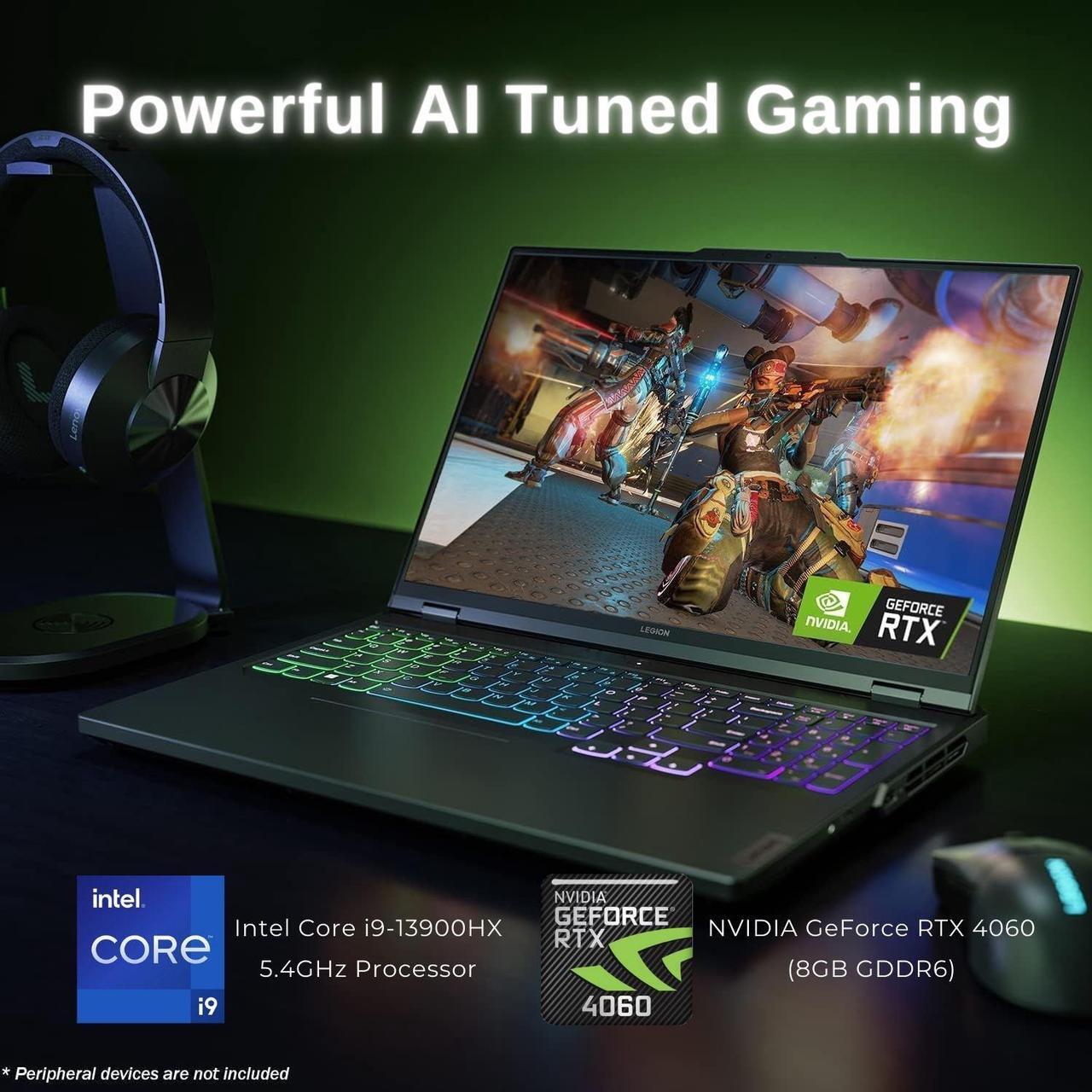 Alt view image 2 of 7 - Lenovo Legion Pro High-Performance Gaming Laptop, 16" WQXGA Display, Intel Core i9-13900HX, NVIDIA GeForce RTX 4060, 32GB RAM, 1TB SSD, Backlit KB, Wi-Fi 6, Win 11 Pro