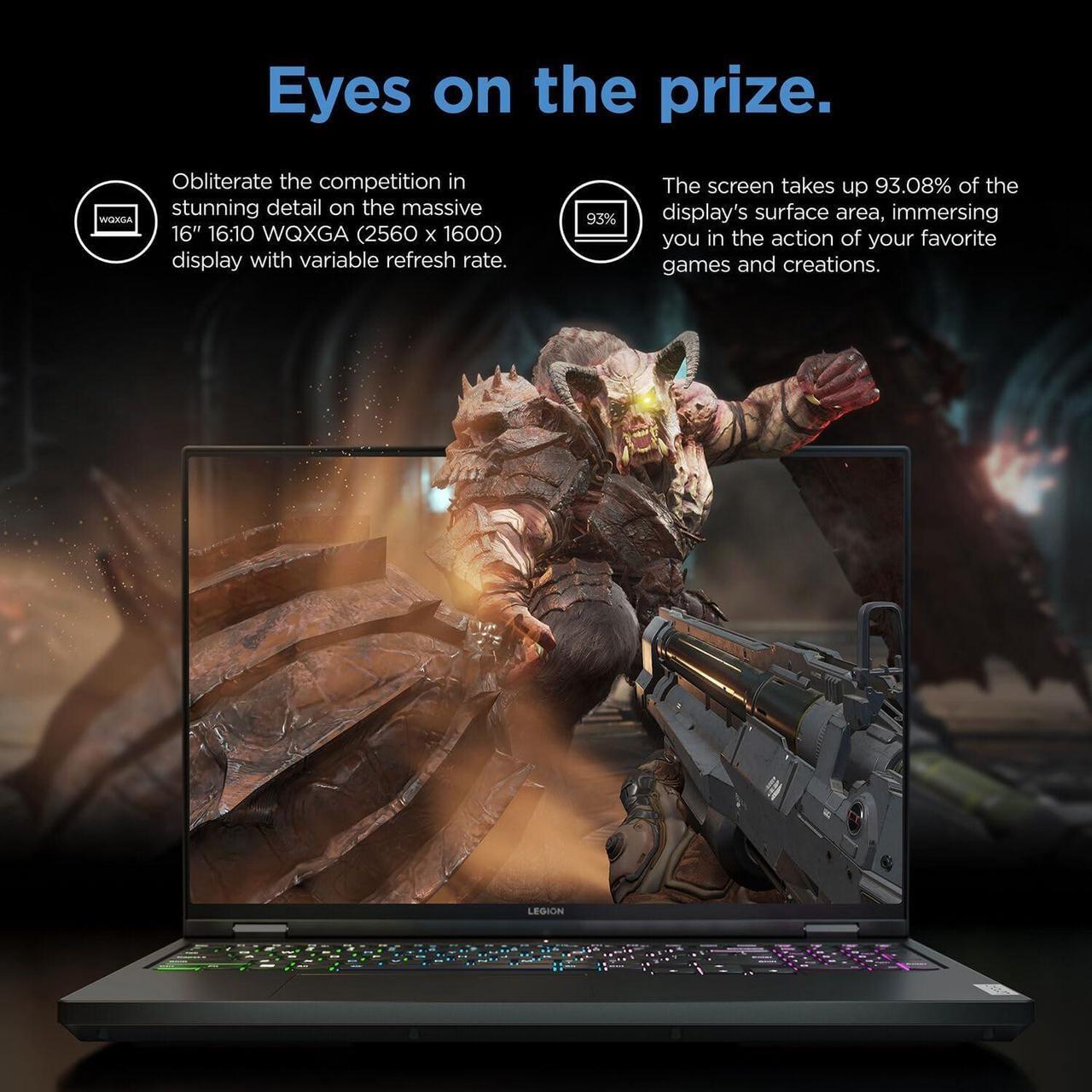 Alt view image 3 of 7 - Lenovo Legion Pro High-Performance Gaming Laptop, 16" WQXGA Display, Intel Core i9-13900HX, NVIDIA GeForce RTX 4060, 32GB RAM, 1TB SSD, Backlit KB, Wi-Fi 6, Win 11 Pro