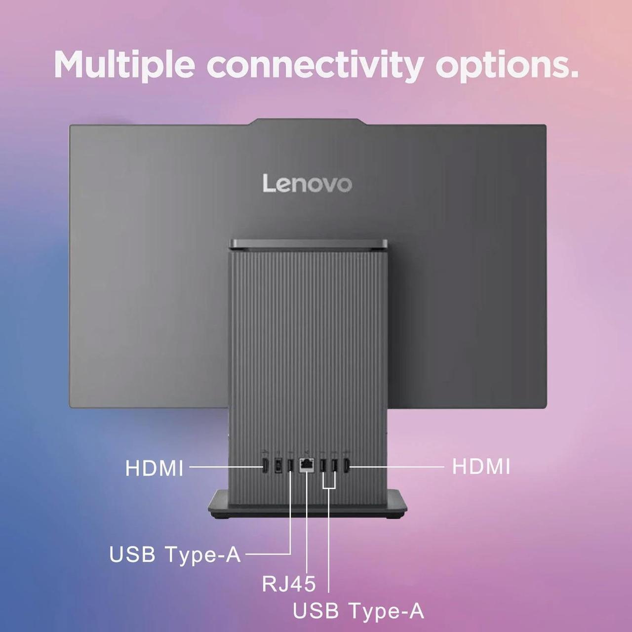 Alt view image 4 of 5 - Lenovo IdeaCentre I Gen 9 Daily All-in-One, 27" FHD Touchscreen 100Hz, AMD Ryzen 7 7735HS, 64GB DDR5 RAM, 1TB SSD, Webcam, HDMI, Wireless Keyboard & Mouse, Wi-Fi 6, Windows 11 Pro, Grey