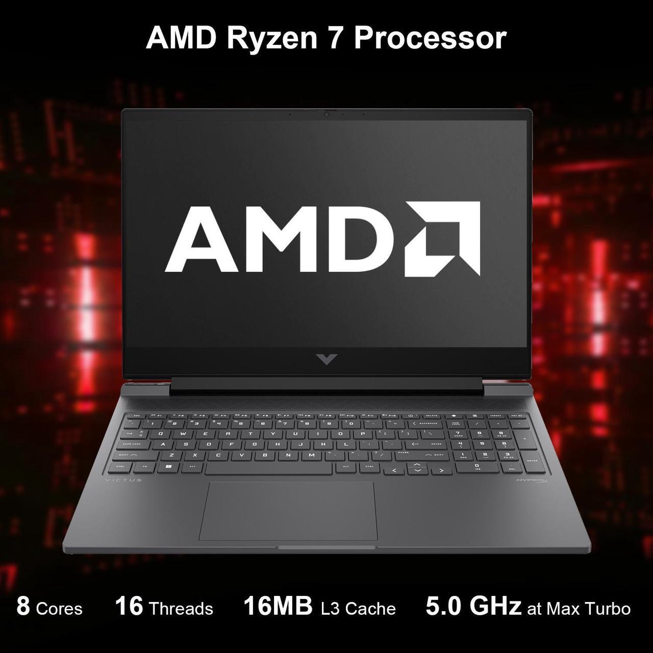 Alt view image 2 of 5 - HP Newest Victus Extreme Gaming Laptop, 16.1" FHD 144Hz, AMD Ryzen 7 8845HS (Beats i7-1355U), NVIDIA GeForce RTX 4070, 64GB DDR5 RAM, 2TB SSD, HDMI, RGB Backlit KB, Wi-Fi 6, Windows 11 Home, Silver
