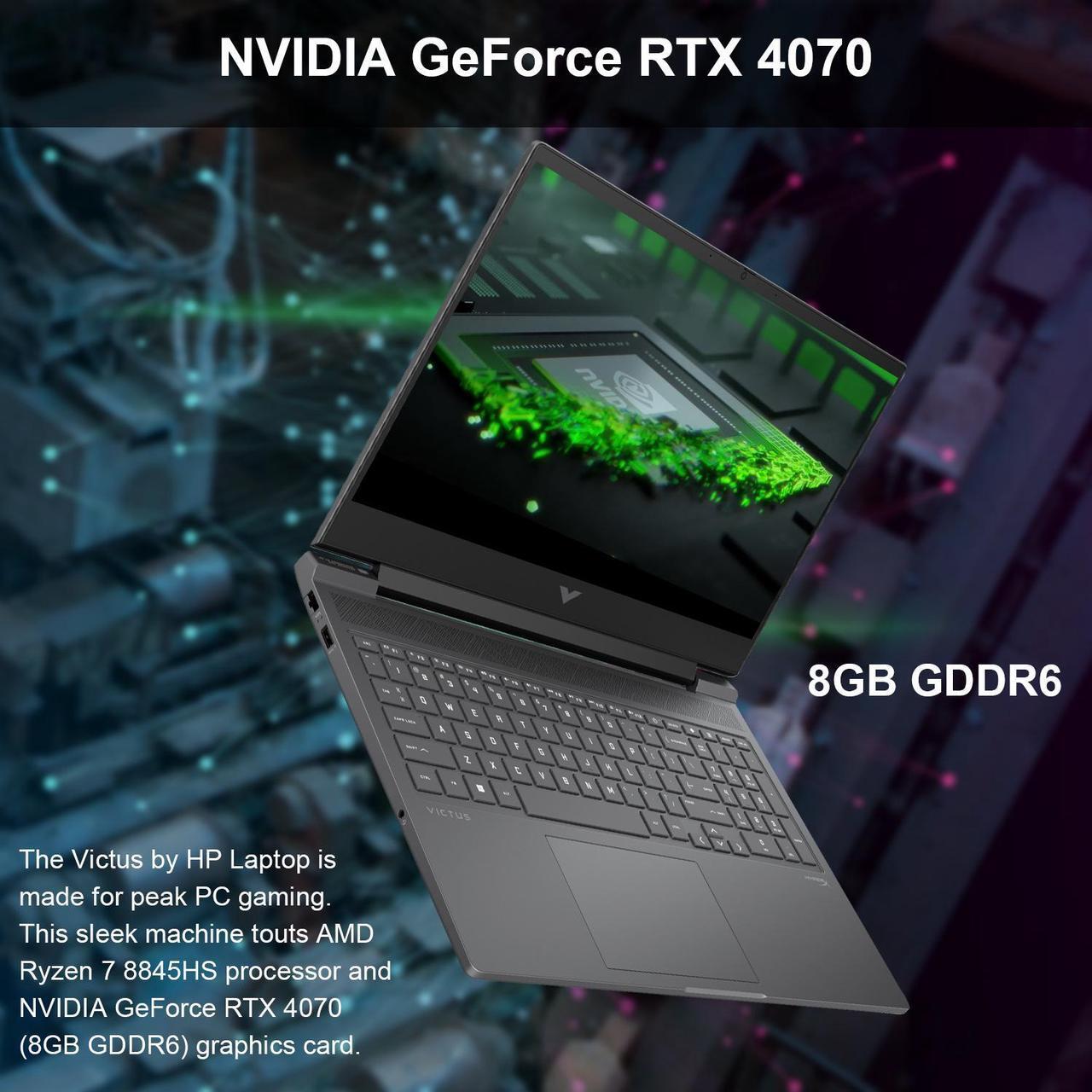Alt view image 3 of 5 - HP Newest Victus Extreme Gaming Laptop, 16.1" FHD 144Hz, AMD Ryzen 7 8845HS (Beats i7-1355U), NVIDIA GeForce RTX 4070, 64GB DDR5 RAM, 2TB SSD, HDMI, RGB Backlit KB, Wi-Fi 6, Windows 11 Home, Silver