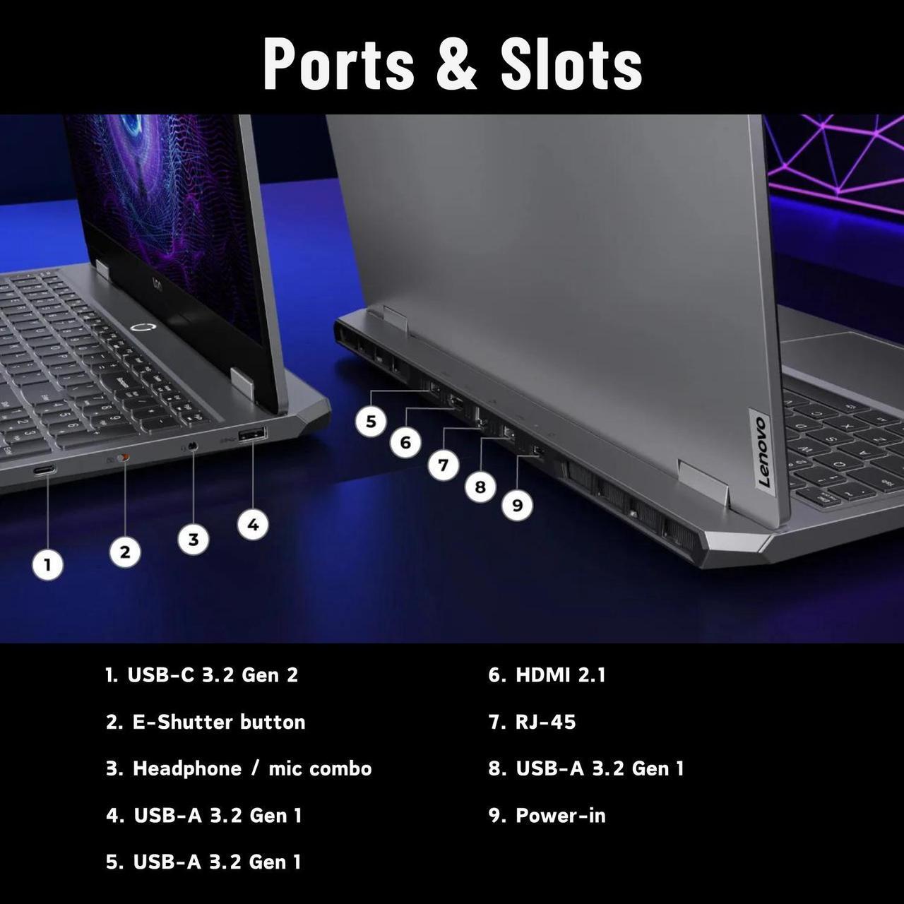 Alt view image 6 of 7 - Lenovo Newest LOQ i7 Premium Gaming Laptop, 15.6" FHD 144Hz, Intel Core i7-13650HX, NVIDIA GeForce RTX 4060, 32GB DDR5 RAM, 1TB SSD, Backlit KB, RJ-45, Wi-Fi 6, Windows 11 Pro, Grey